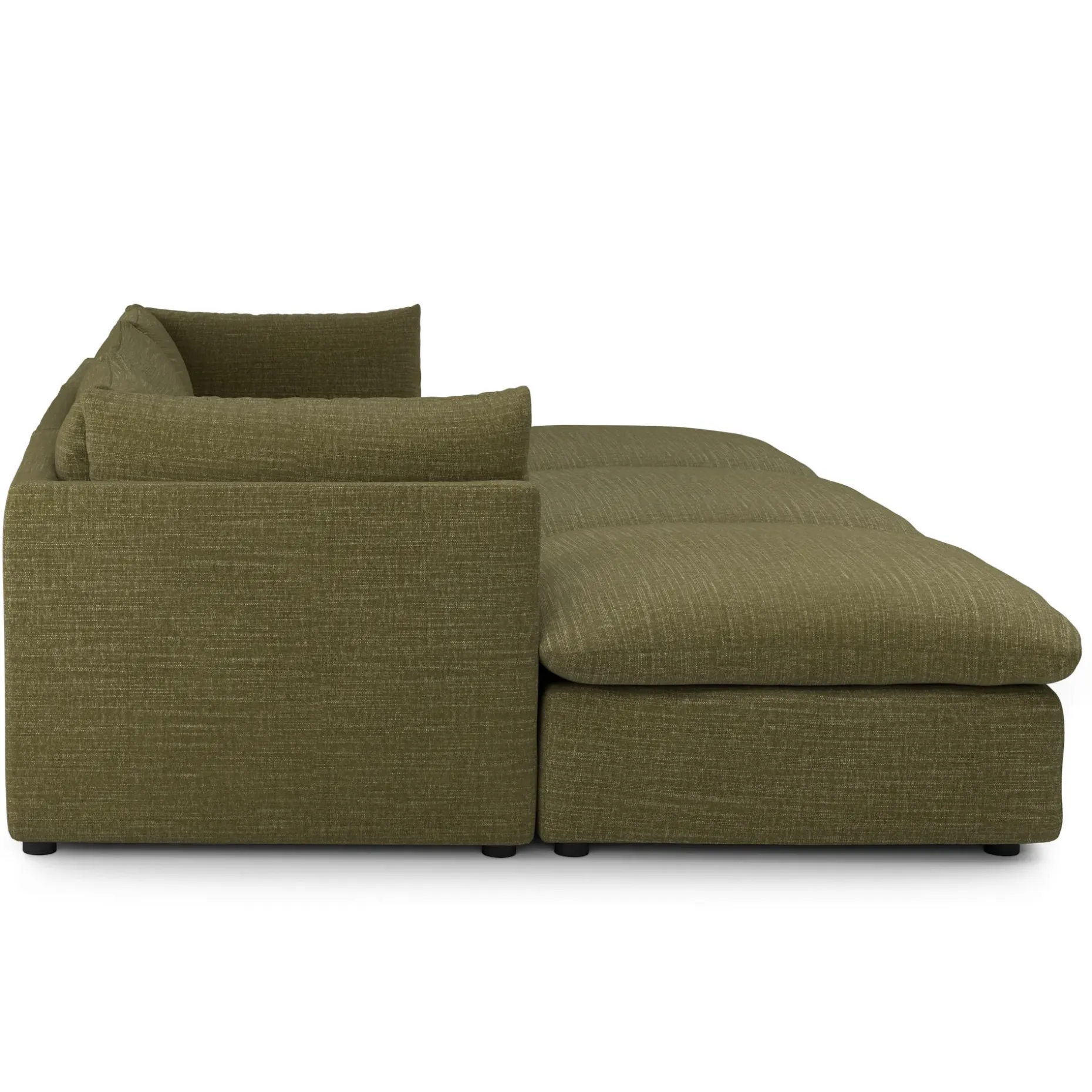 Leigh 121.5" Modular Open Pit Sectional - Napa Moss