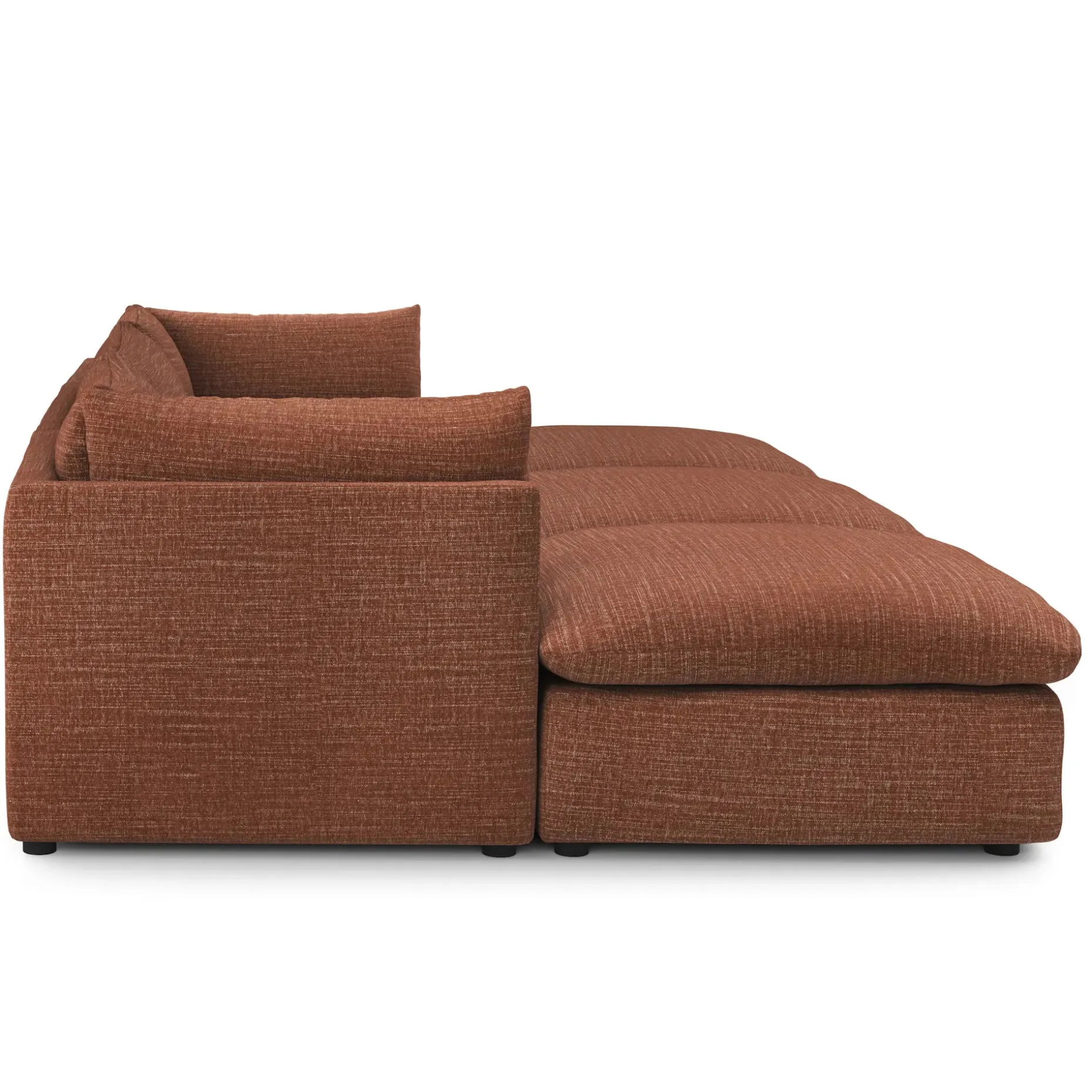 Leigh 121.5" Modular Open Pit Sectional - Napa Rust