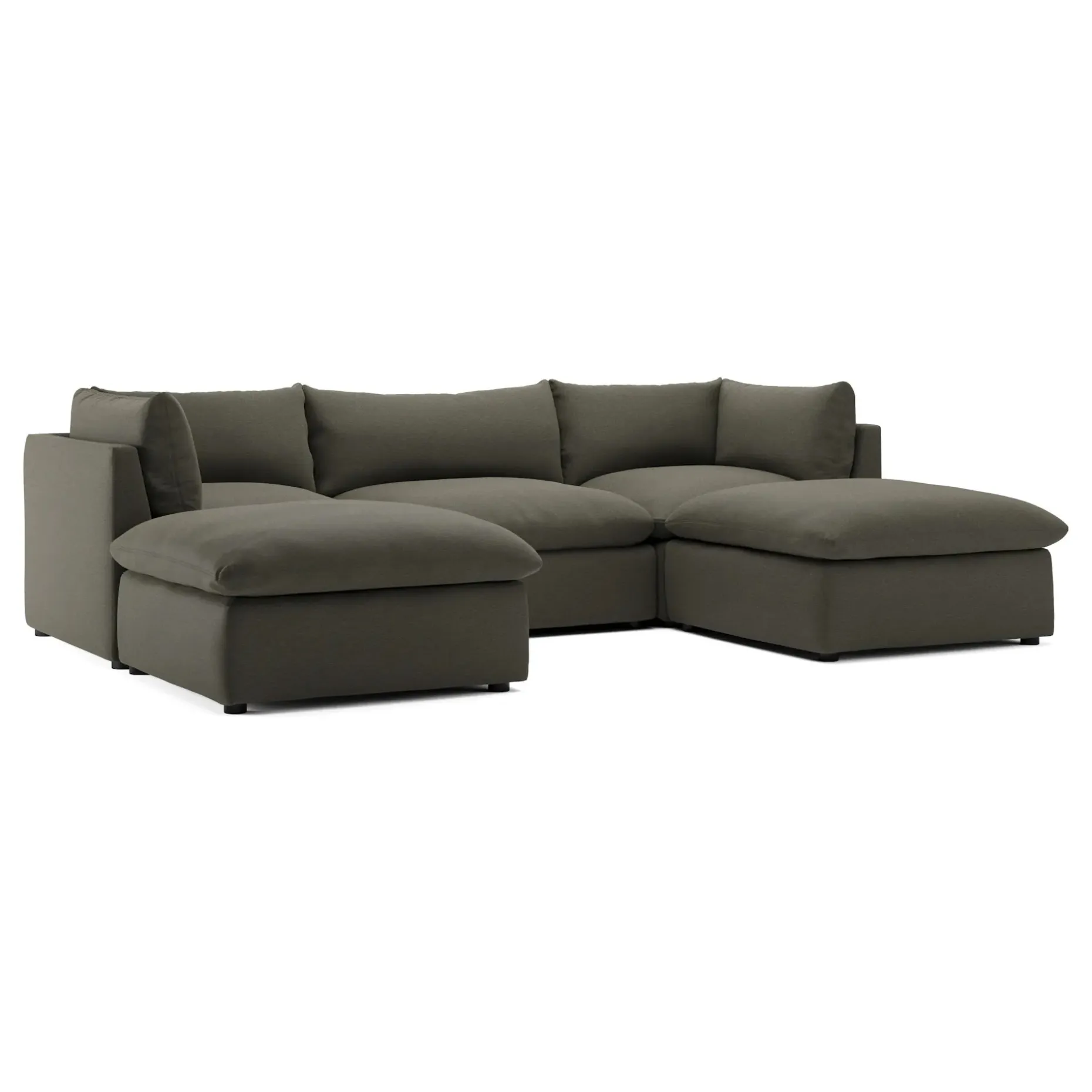 Leigh 121.5" Modular 3-Seater U-Shaped Sectional - Silver Moss
