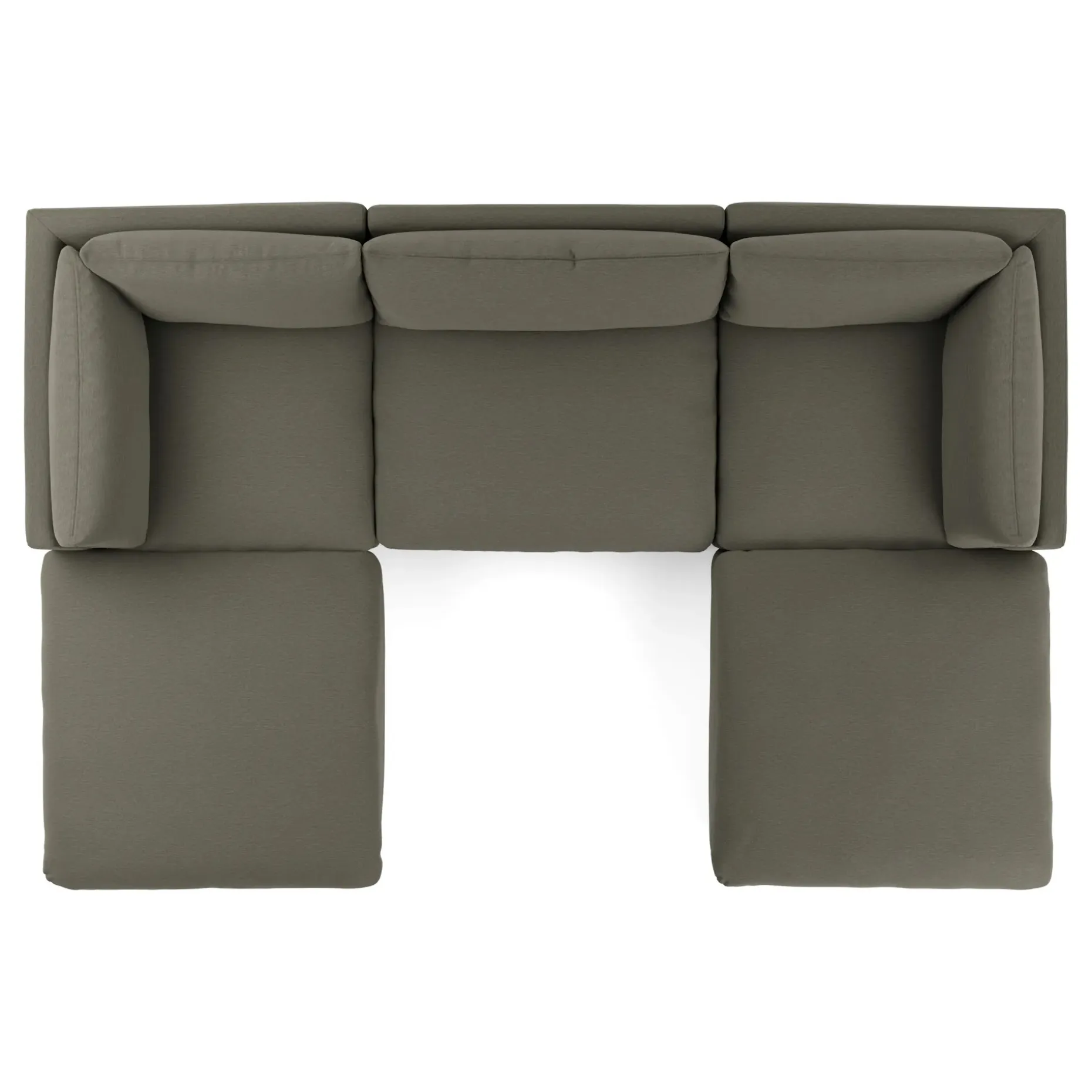 Leigh 121.5" Modular 3-Seater U-Shaped Sectional - Silver Moss