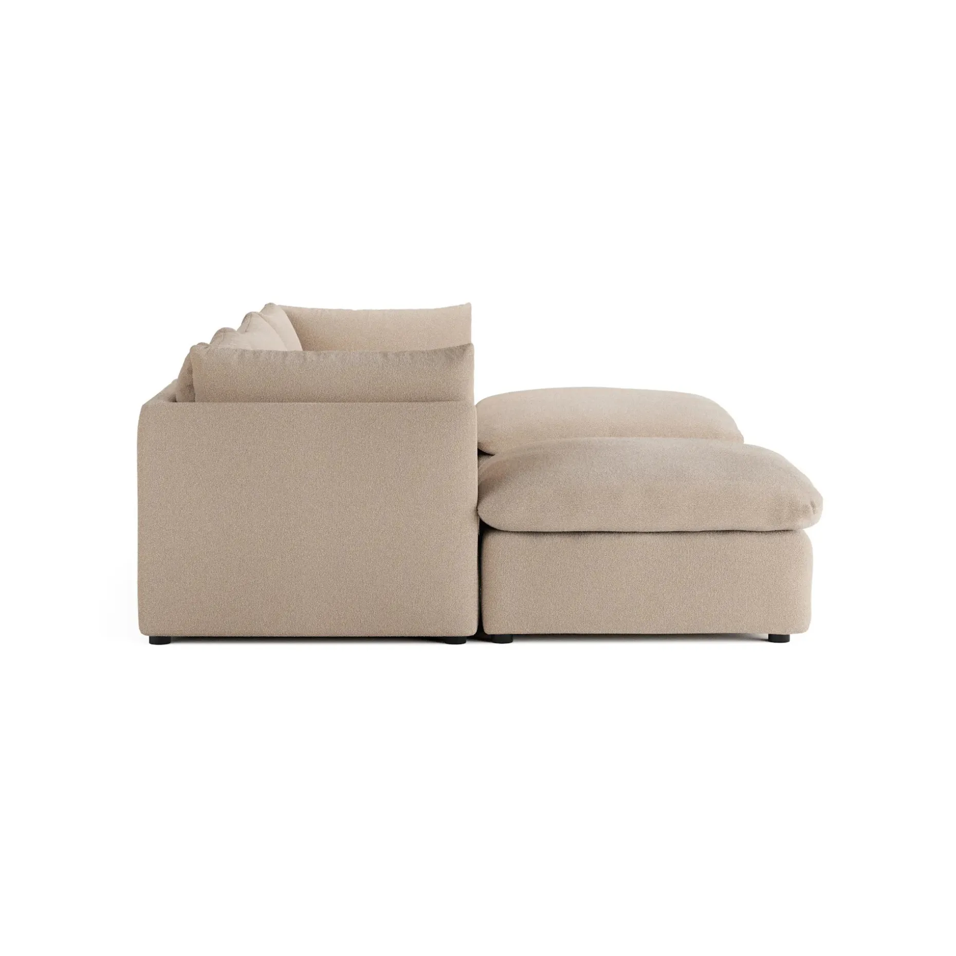 Leigh 121.5" Modular 3-Seater U-Shaped Sectional - Sandstone Wool Bouclé