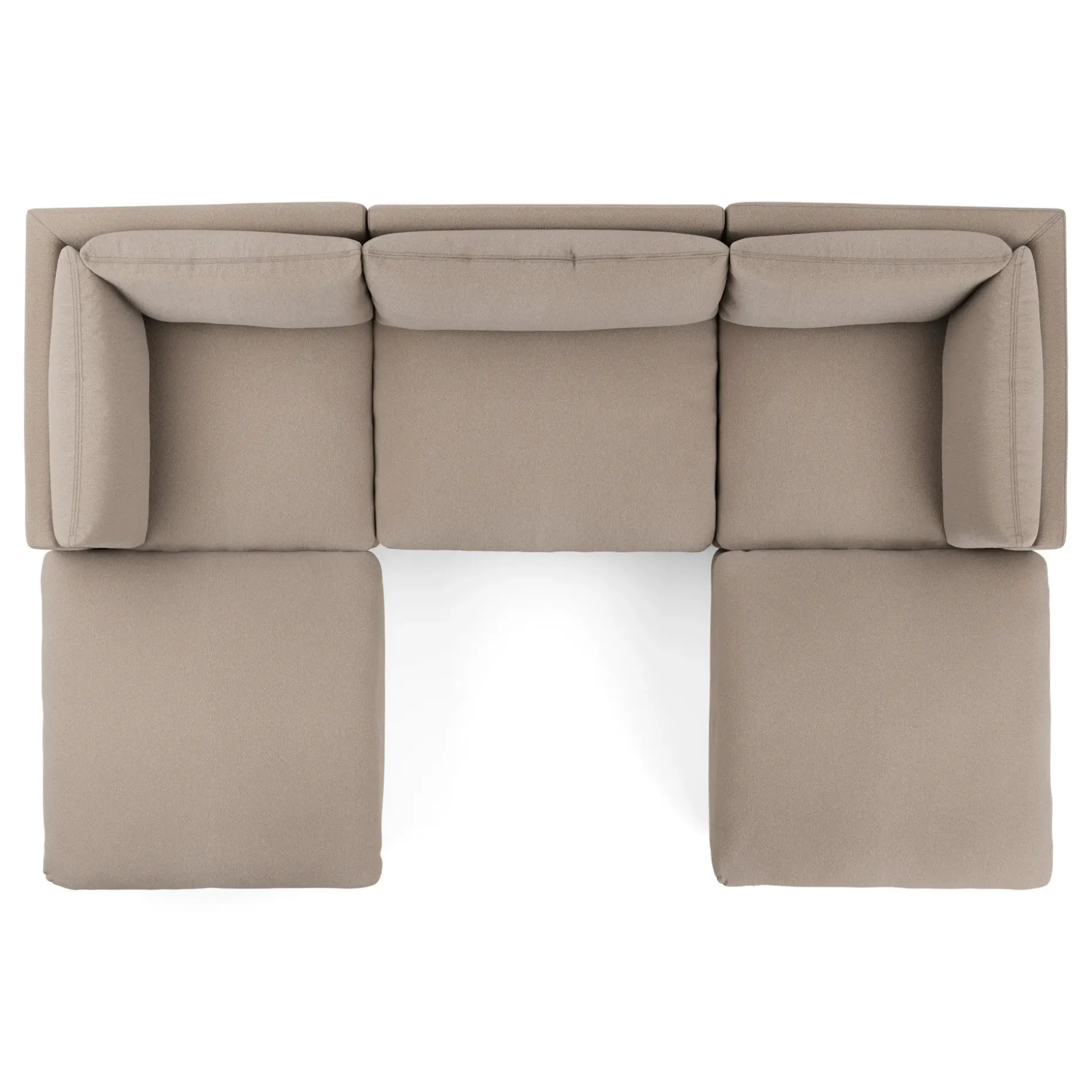 Leigh 121.5" Modular 3-Seater U-Shaped Sectional - Sandstone Wool Bouclé