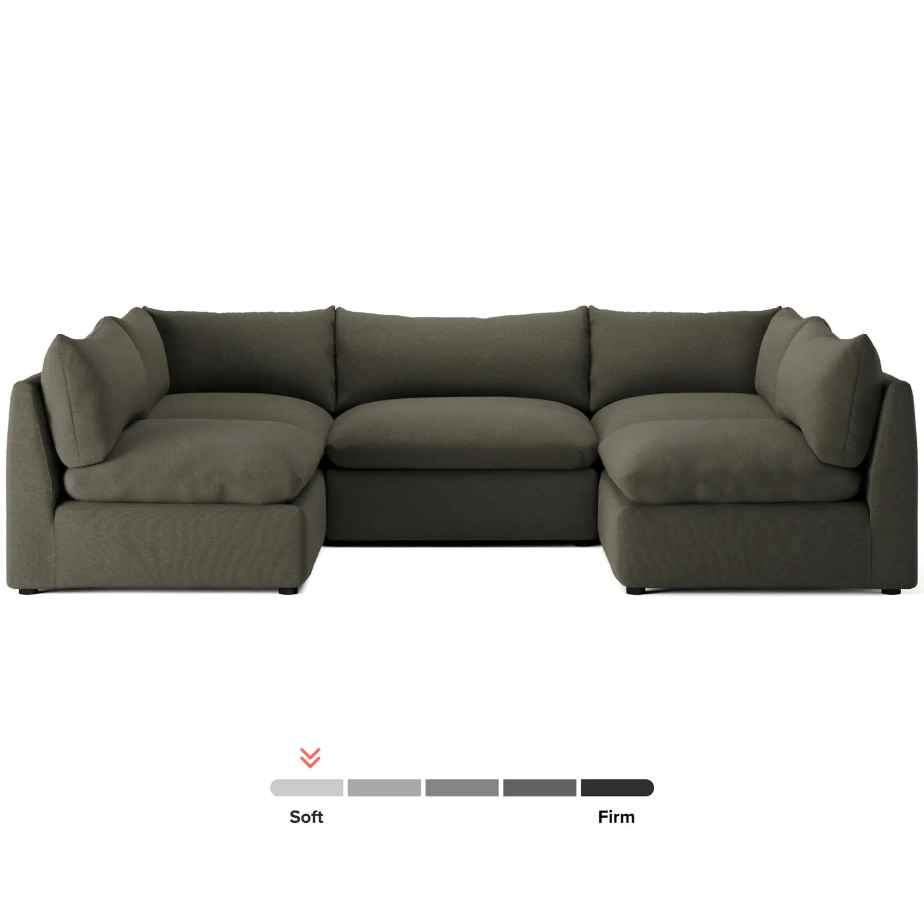 Leigh 121.5" Modular 5-Seater U-Shaped Sectional - Silver Moss