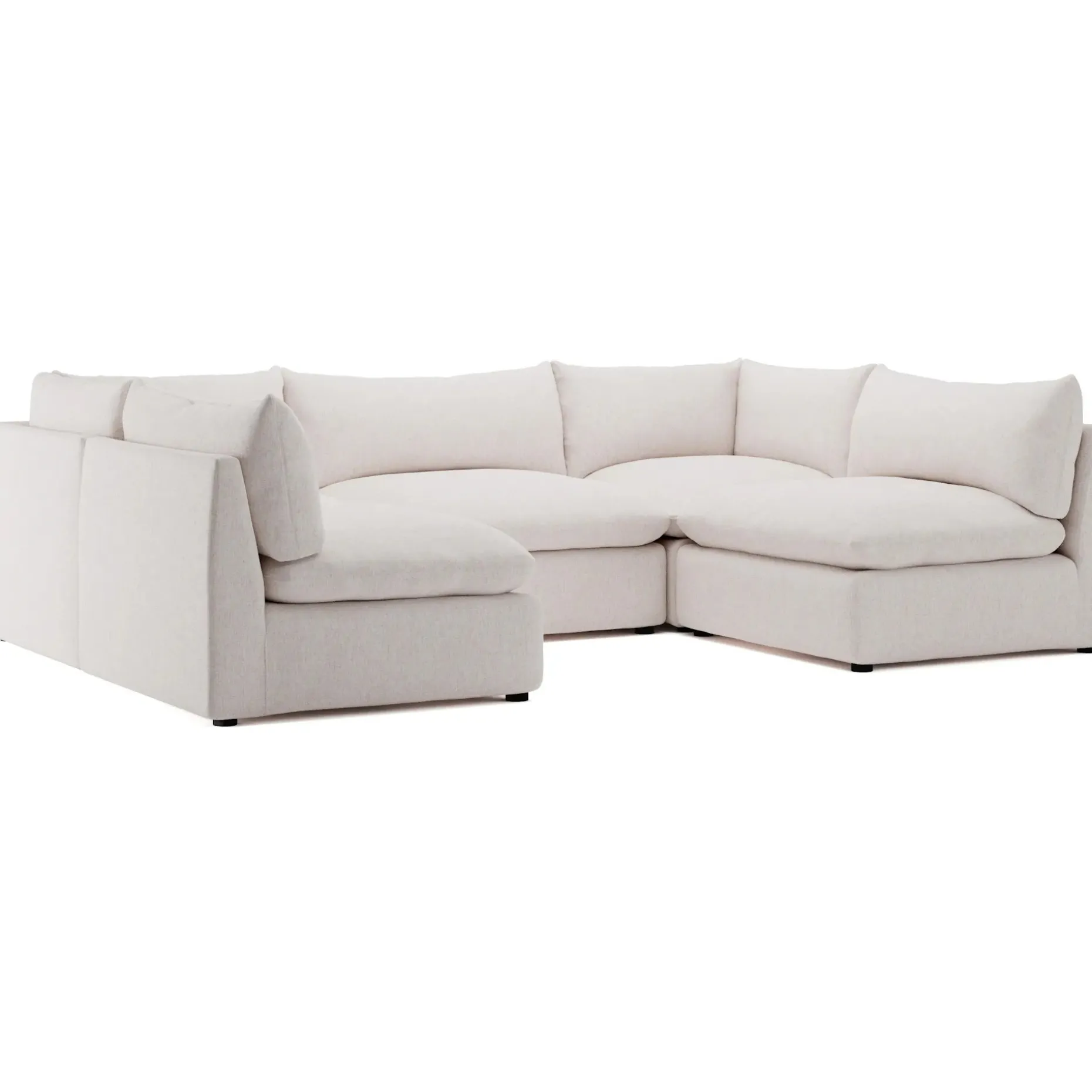 Leigh 121.5" Modular 5-Seater U-Shaped Sectional - Napa White