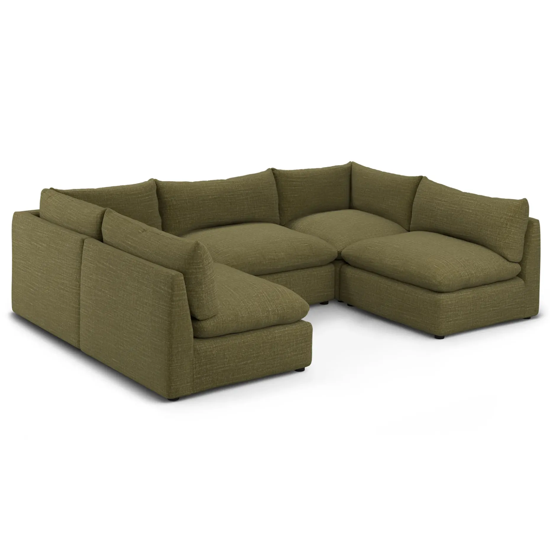 Leigh 121.5" Modular 5-Seater U-Shaped Sectional - Napa Moss