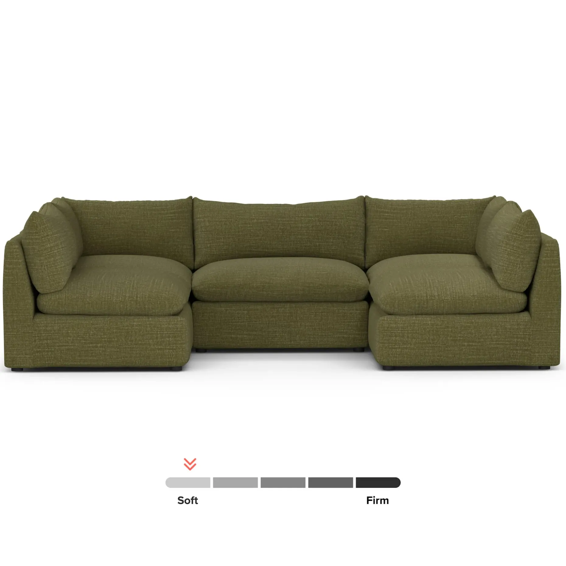 Leigh 121.5" Modular 5-Seater U-Shaped Sectional - Napa Moss