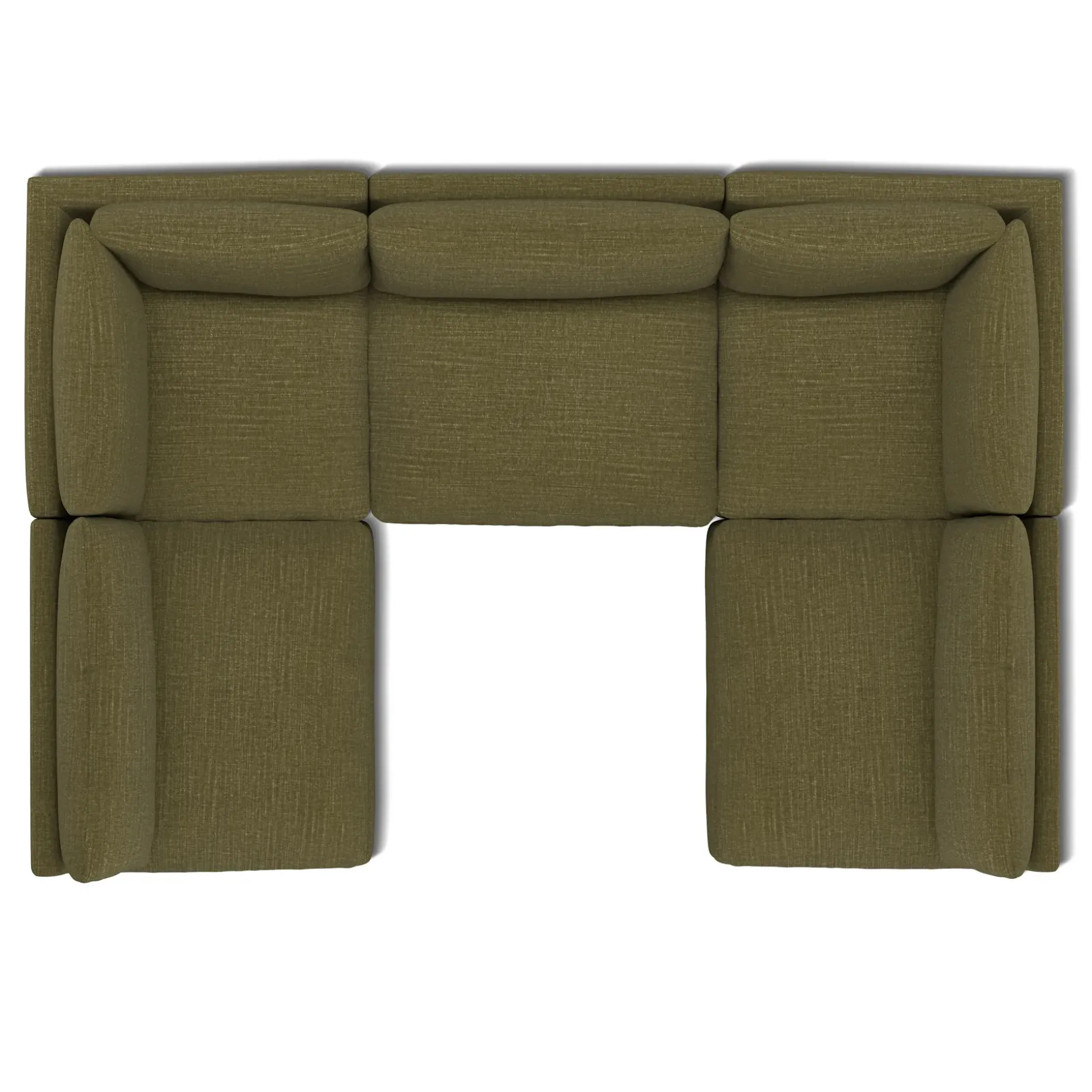 Leigh 121.5" Modular 5-Seater U-Shaped Sectional - Napa Moss