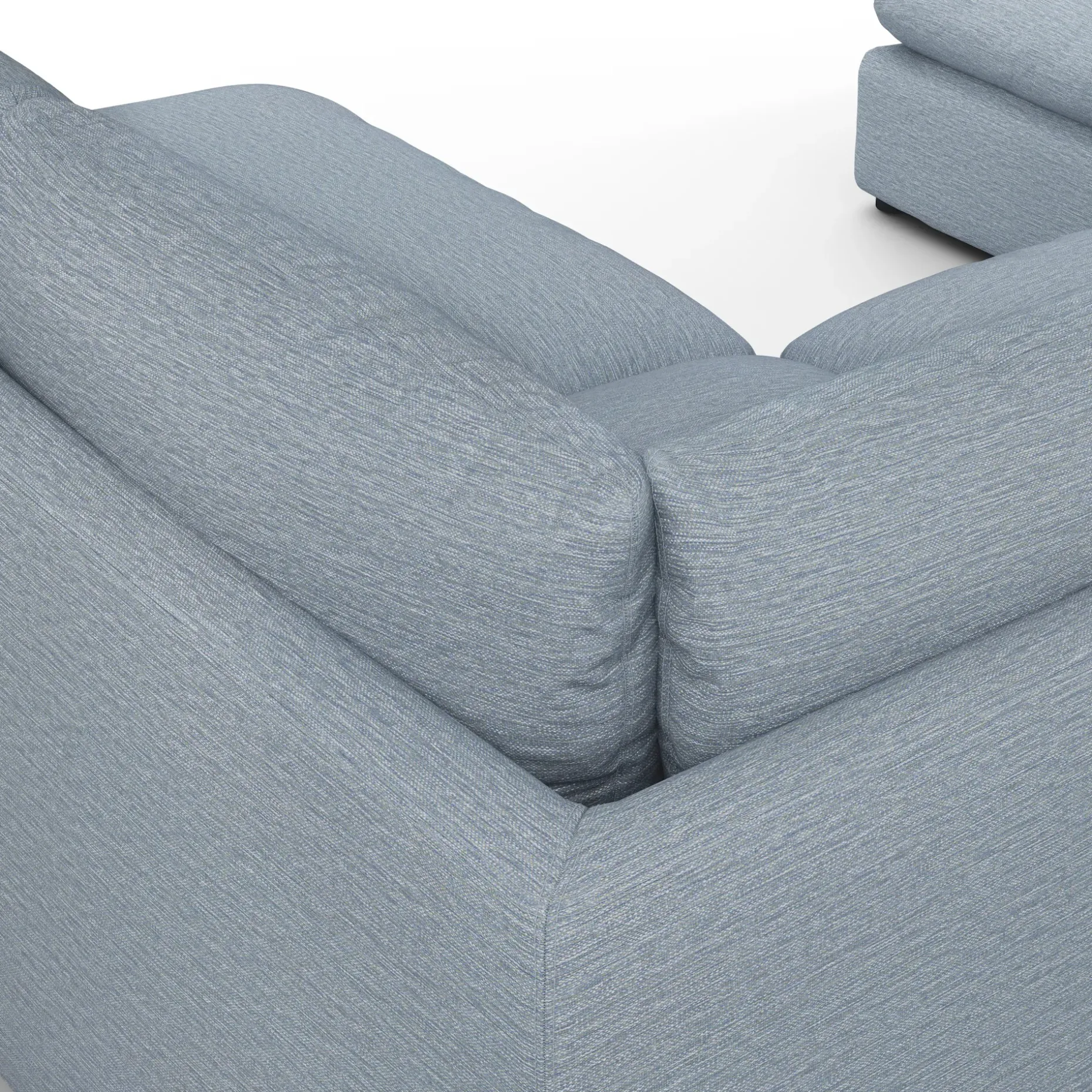 Leigh 121.5" Modular 5-Seater U-Shaped Sectional - Silver Light Blue