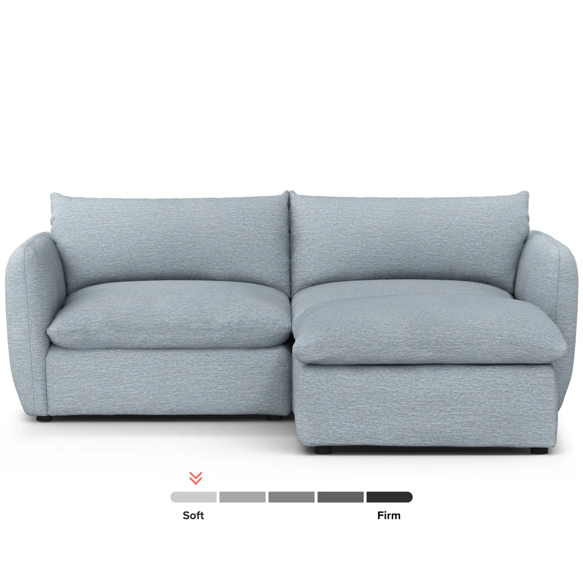 Leigh 92" Modular Sectional - Silver Light Blue