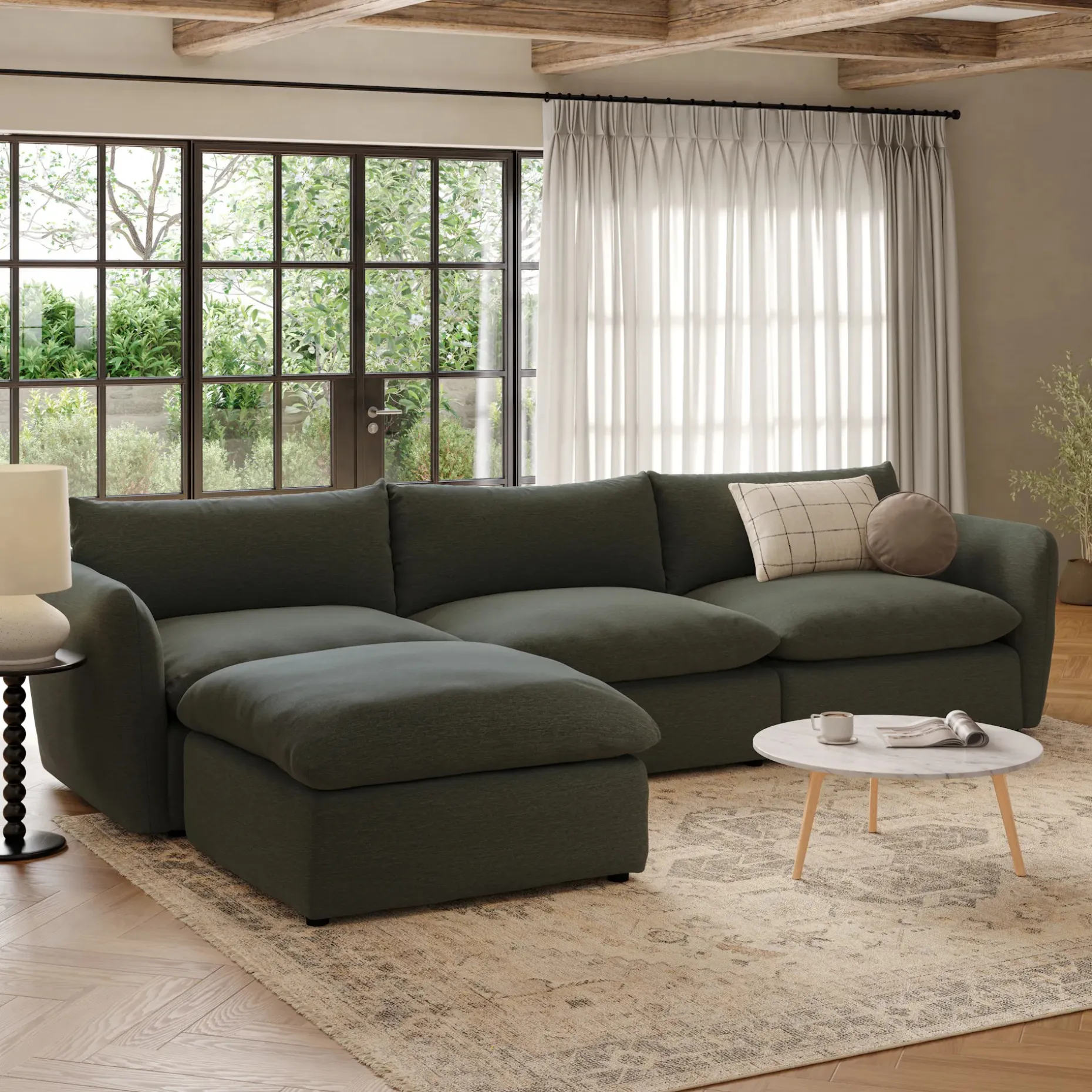 Leigh 131.5" Modular Sectional - Silver Moss