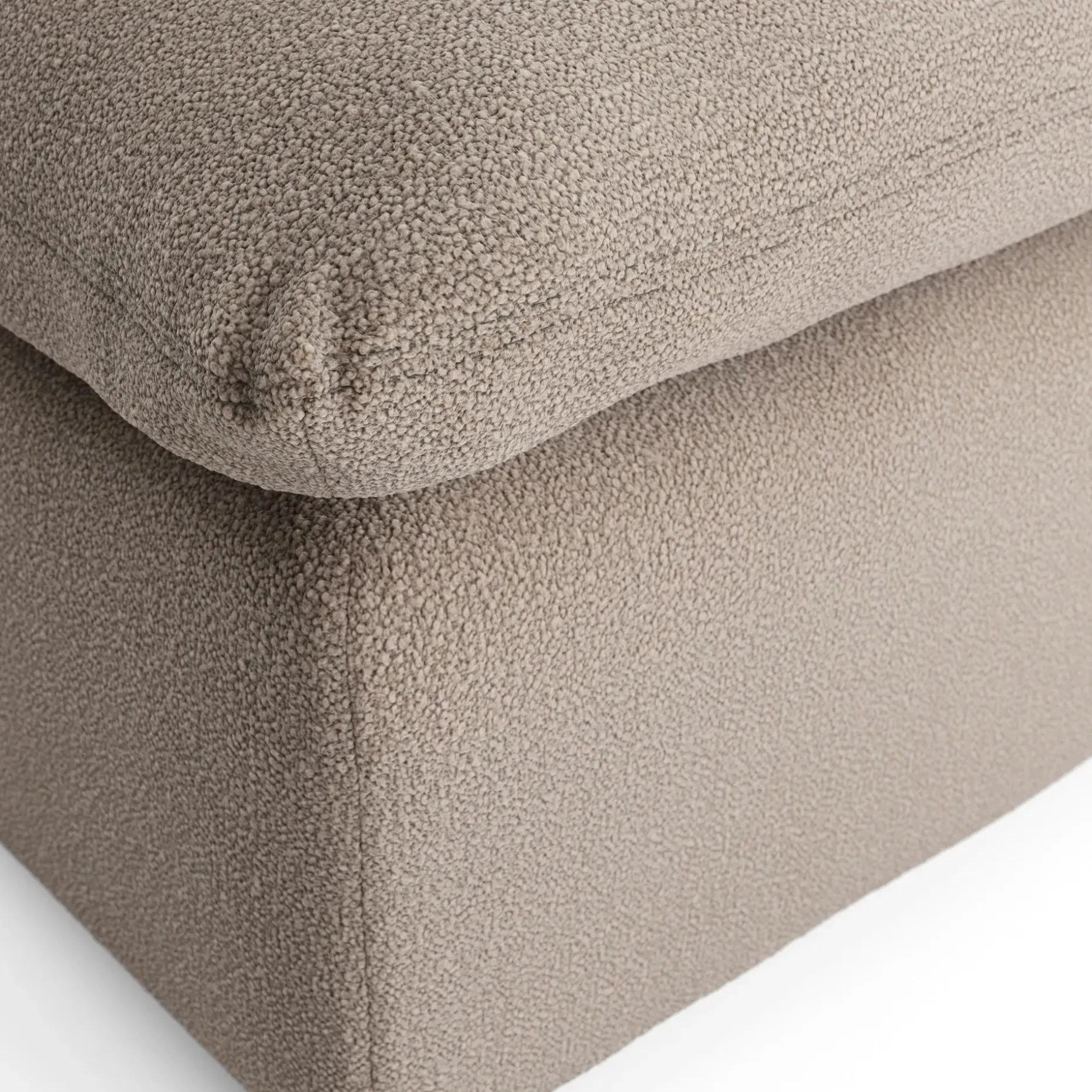 Leigh 41" Ottoman - Sandstone Wool Bouclé
