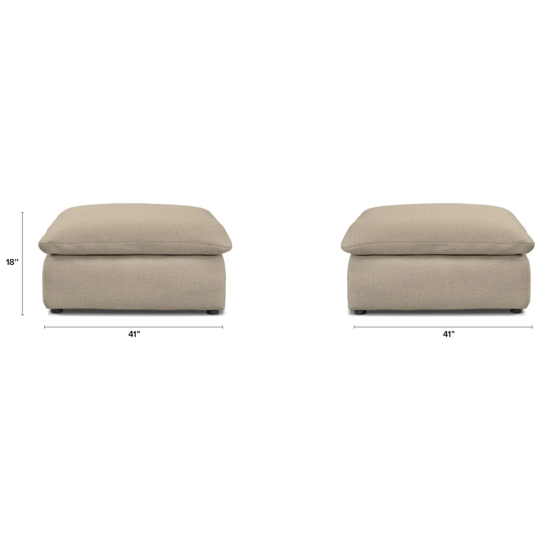 Leigh 41" Ottoman - Silver Taupe