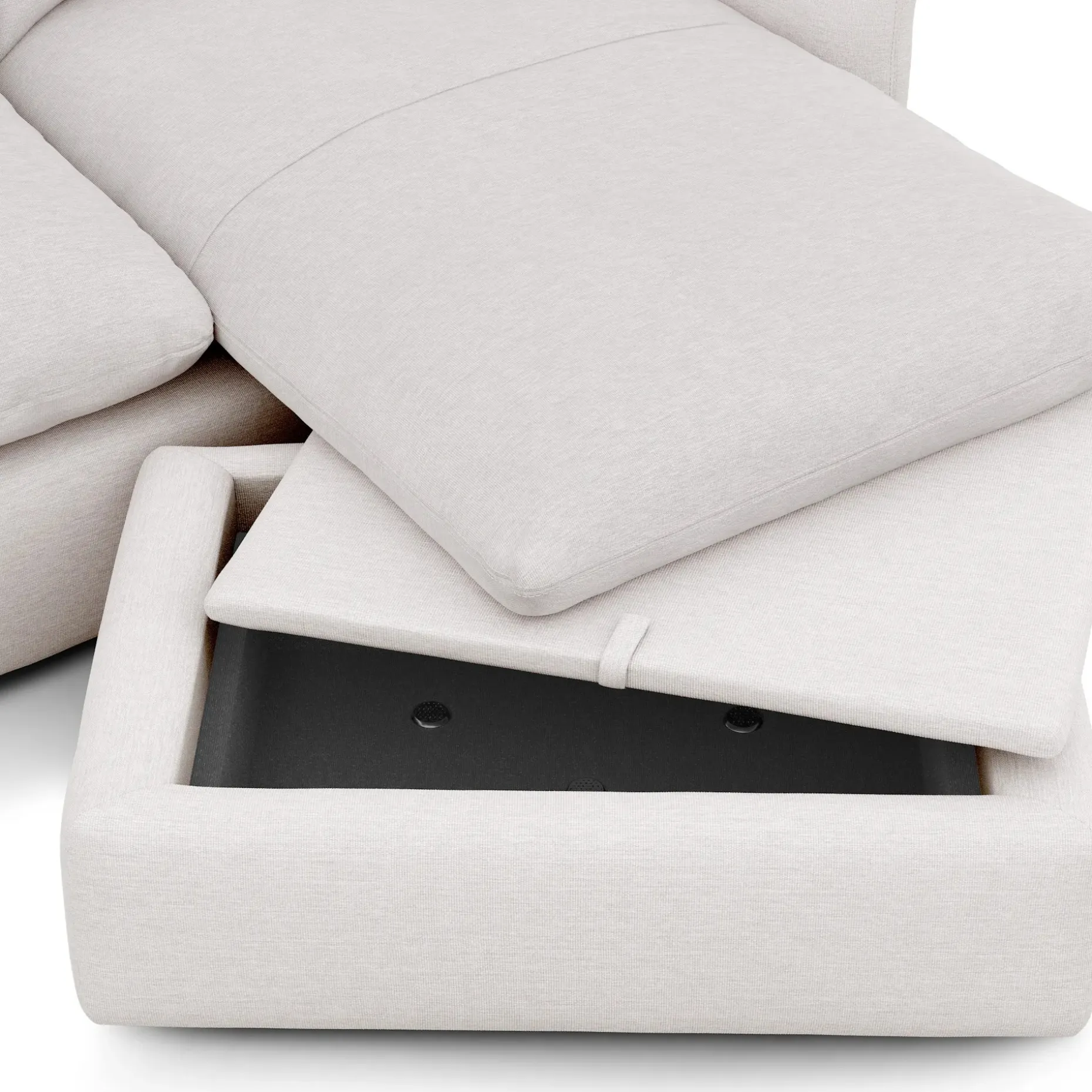 Leigh 86" Reversible Storage Sectional - Silver Ivory