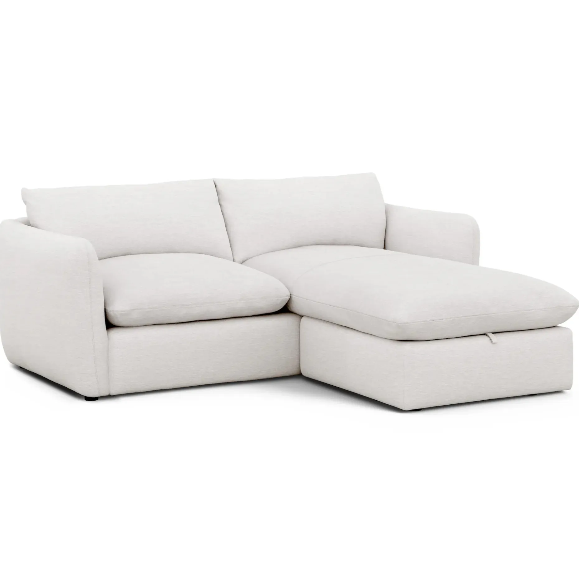 Leigh 86" Reversible Storage Sectional - Silver Ivory