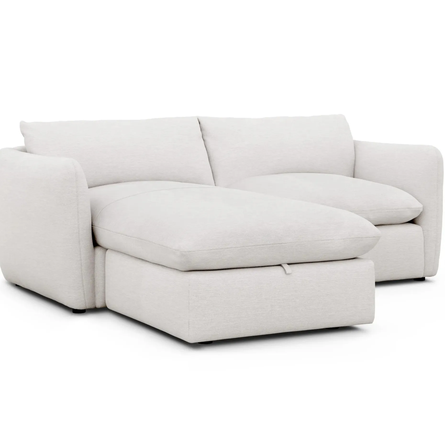 Leigh 86" Reversible Storage Sectional - Silver Ivory