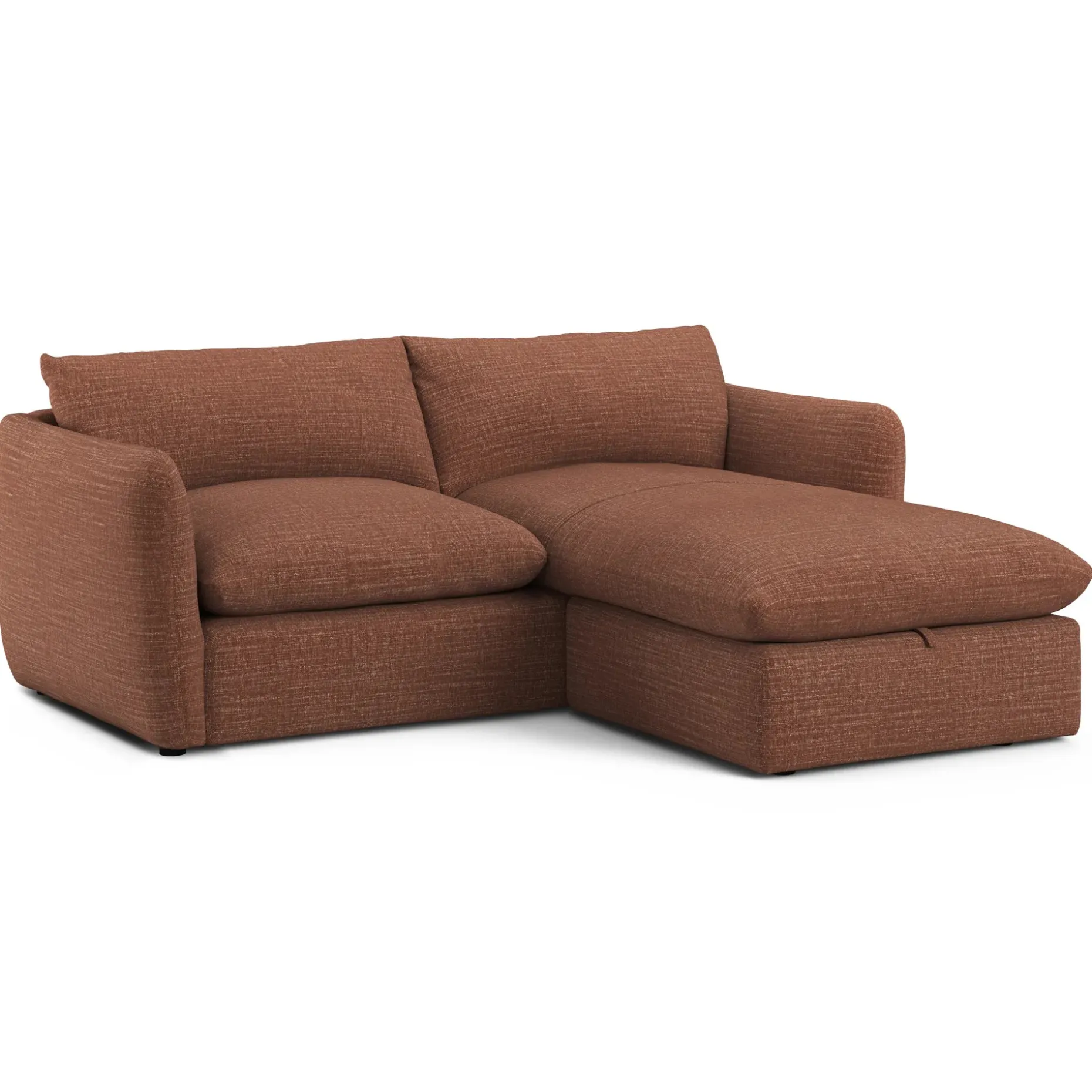 Leigh 86" Reversible Storage Sectional - Napa Rust