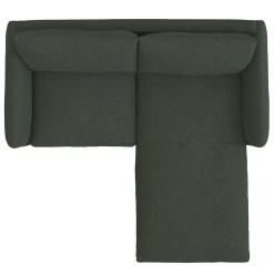 Leigh 86" Reversible Storage Sectional - Green Wool Bouclé