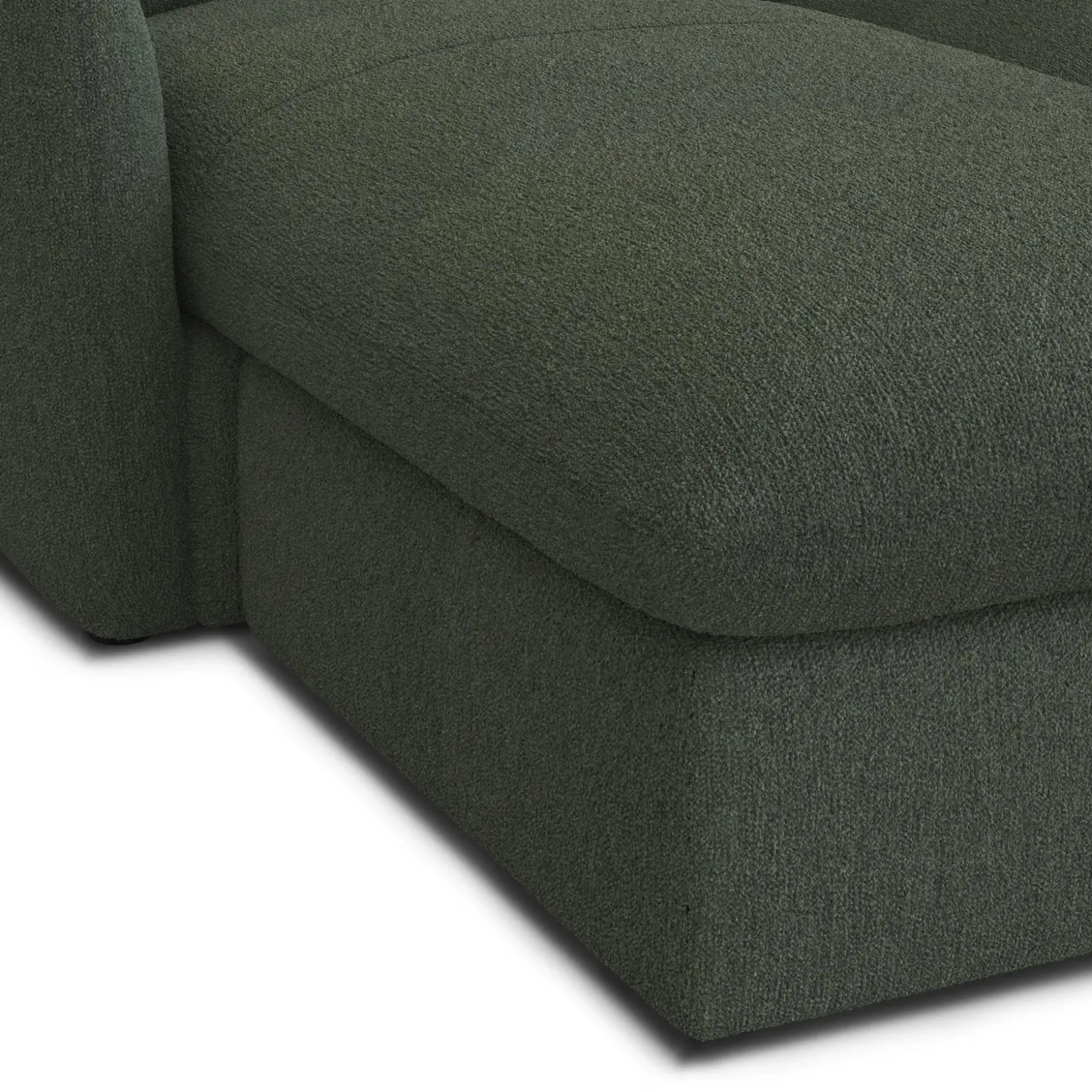 Leigh 86" Reversible Storage Sectional - Green Wool Bouclé