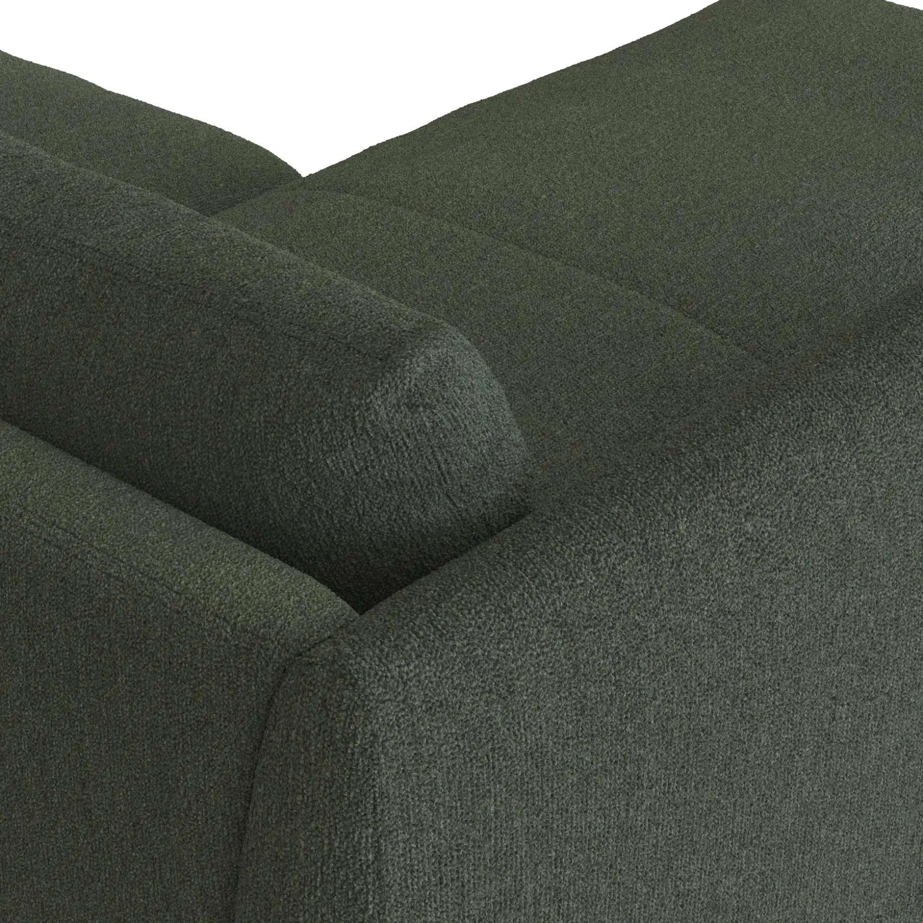 Leigh 86" Reversible Storage Sectional - Green Wool Bouclé