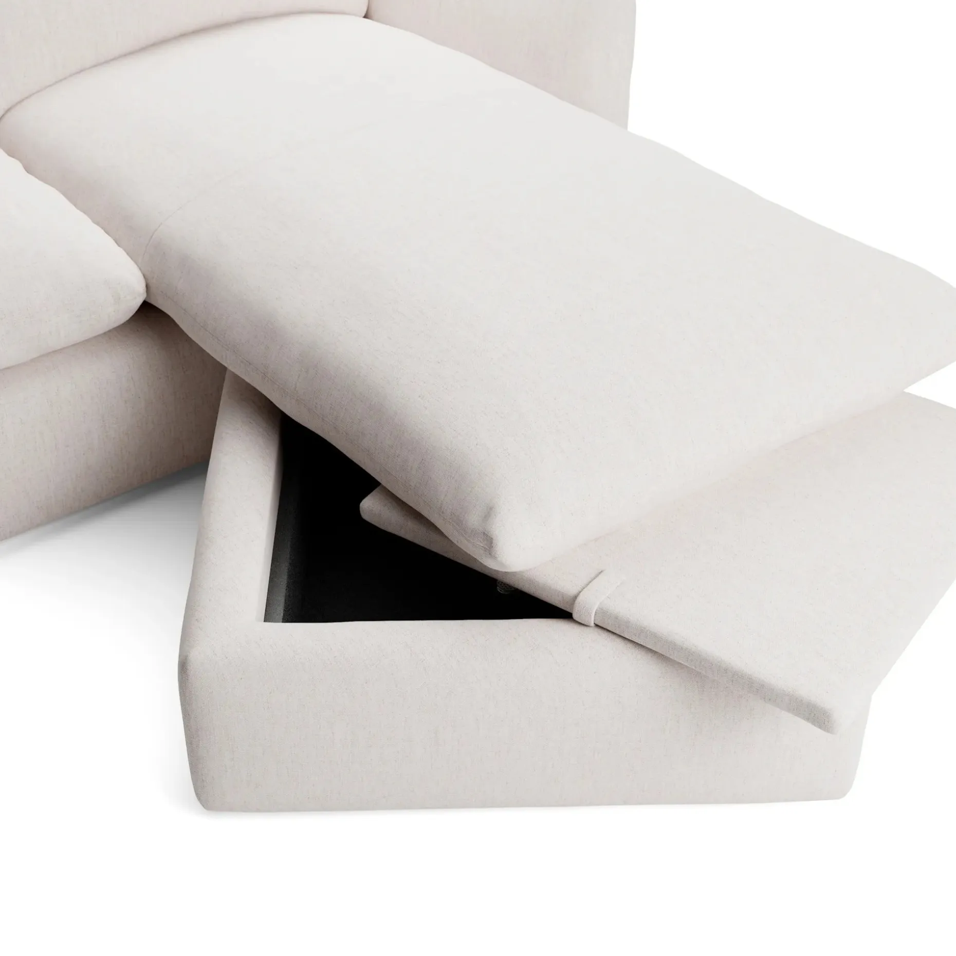 Leigh 86" Reversible Storage Sleeper Sectional - Napa White