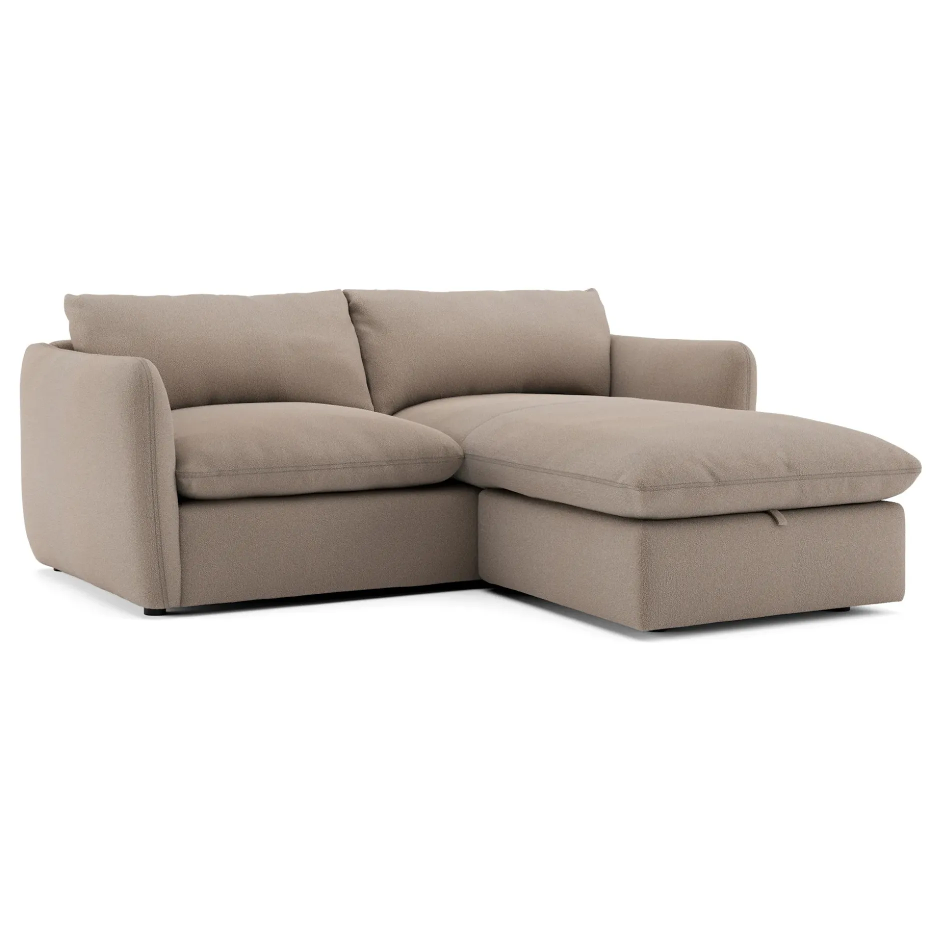 Leigh 86" Reversible Storage Sleeper Sectional - Sandstone Wool Bouclé