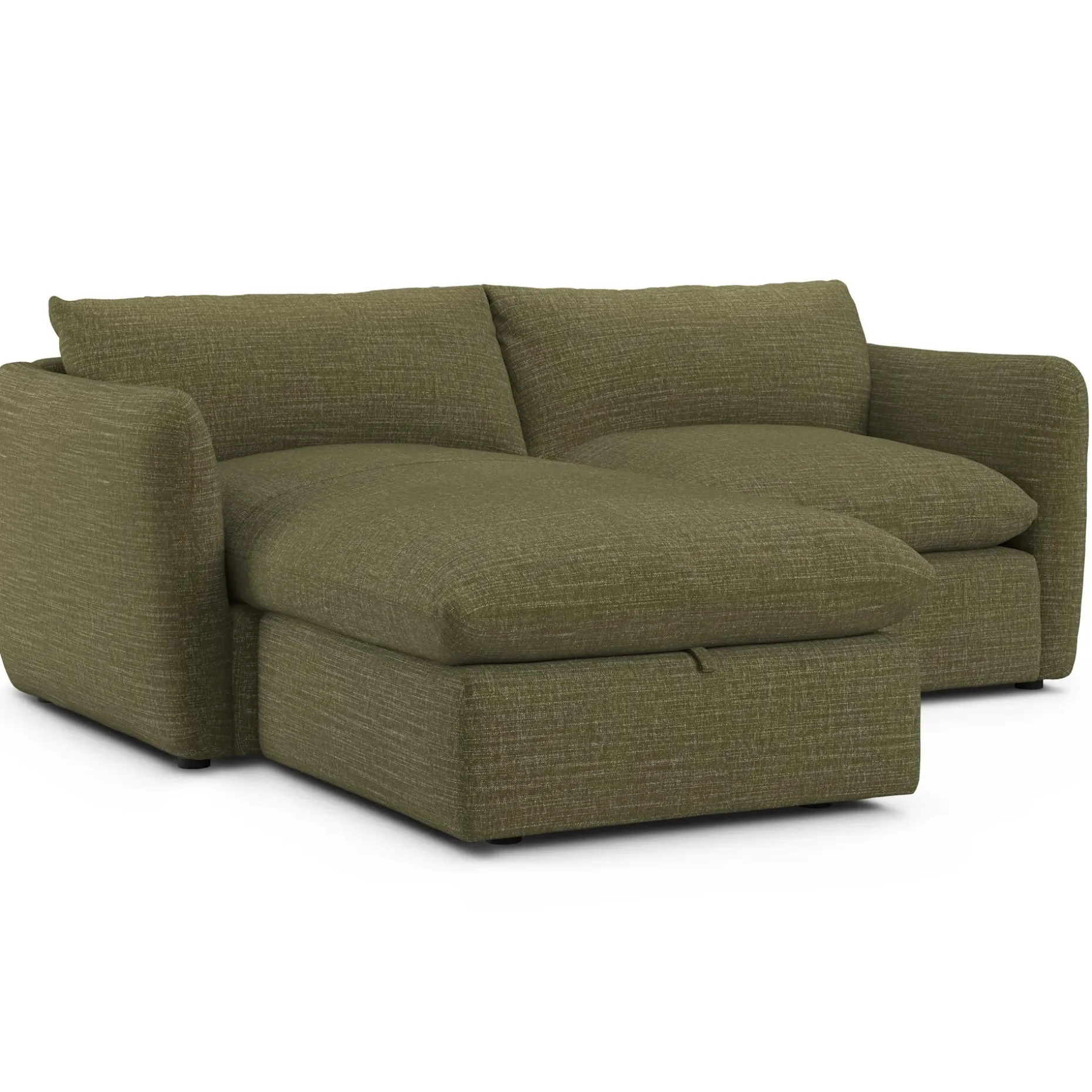 Leigh 86" Reversible Storage Sleeper Sectional - Napa Moss