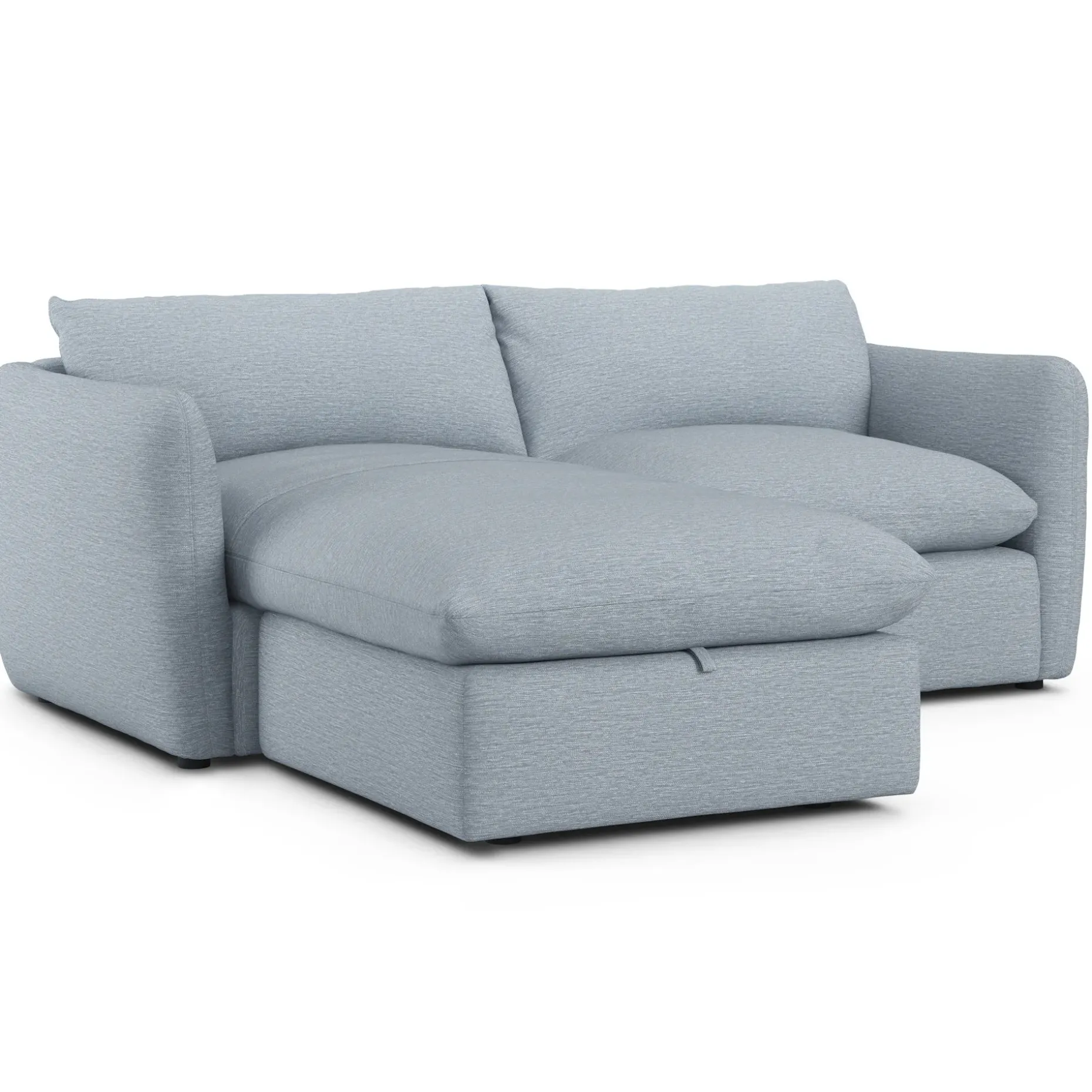 Leigh 86" Reversible Storage Sleeper Sectional - Silver Light Blue