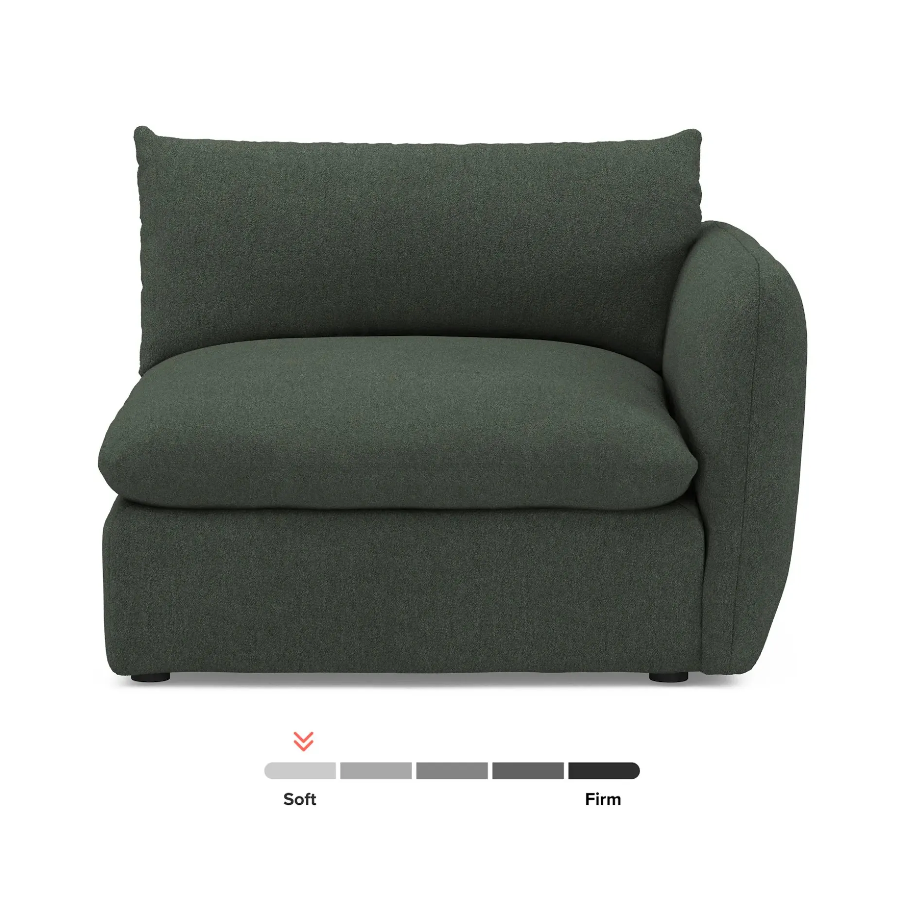 Leigh 46" Right Arm Module - Green Wool Bouclé