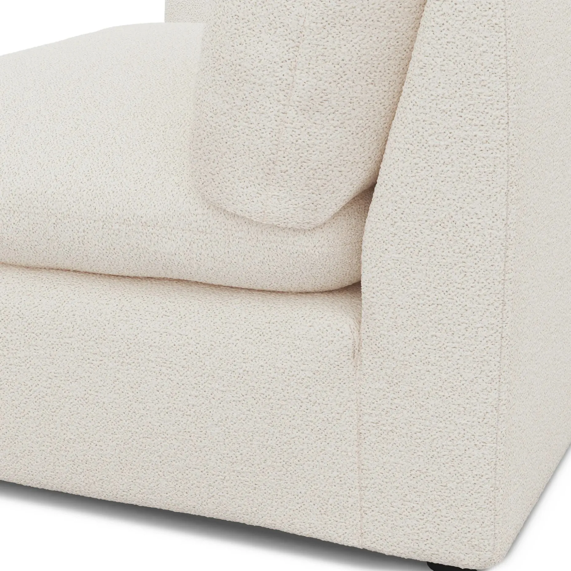 Leigh 46" Right Arm Module - Ivory Wool Bouclé