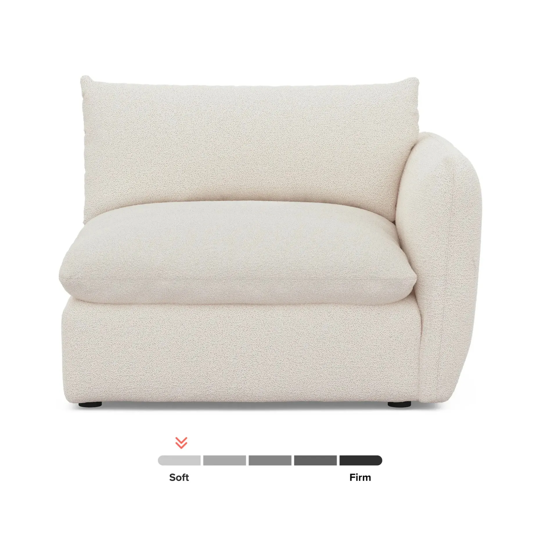 Leigh 46" Right Arm Module - Ivory Wool Bouclé