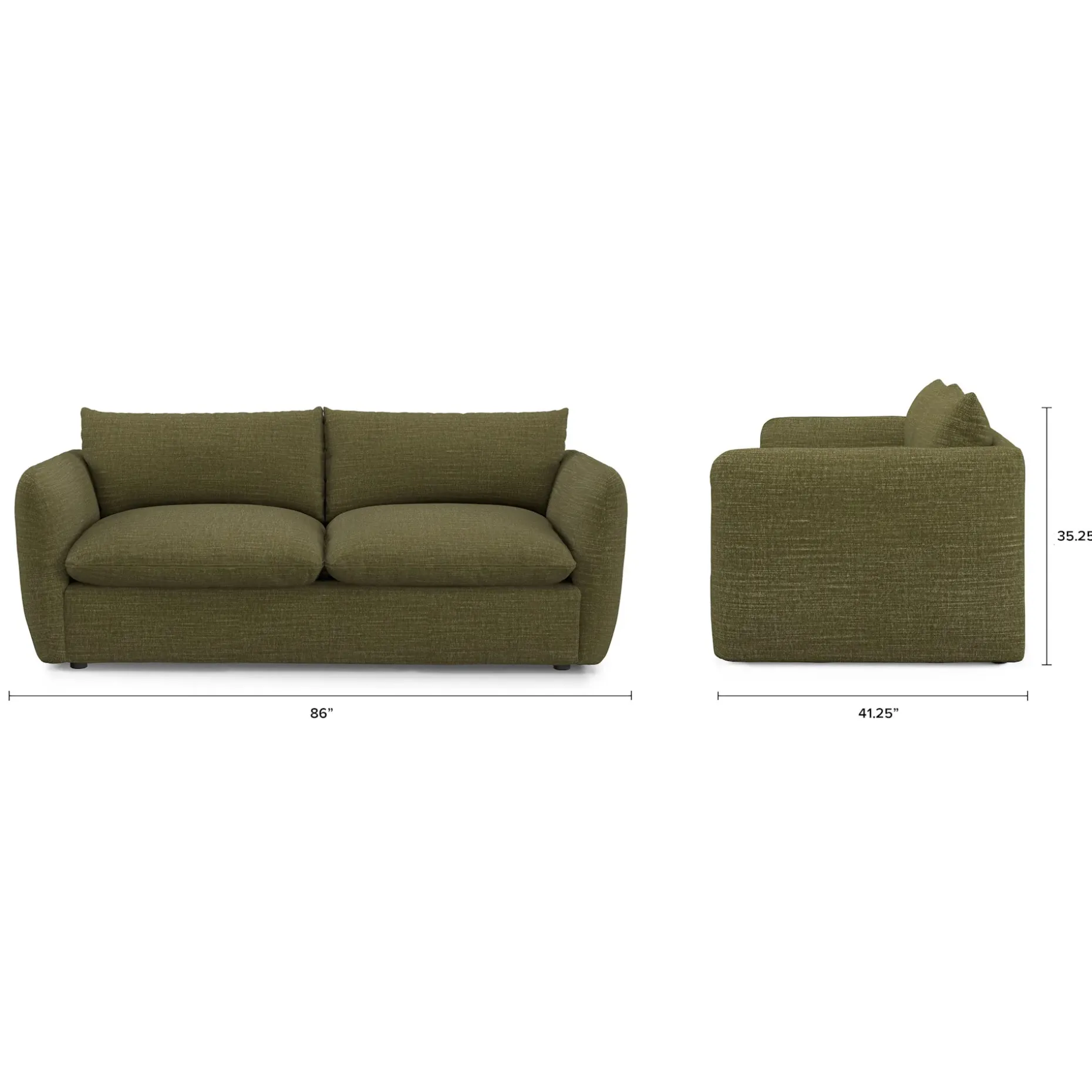 Leigh 86" Sofa Bed - Napa Moss