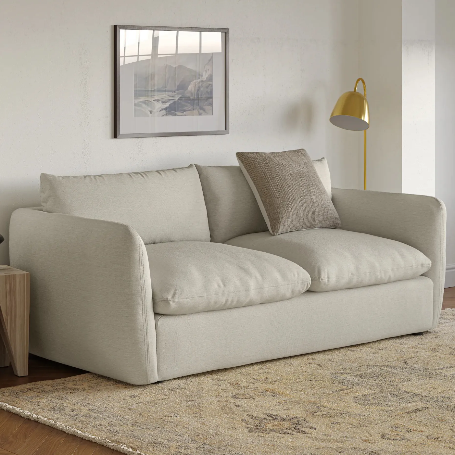 Leigh 86" Sofa Bed - Silver Ivory