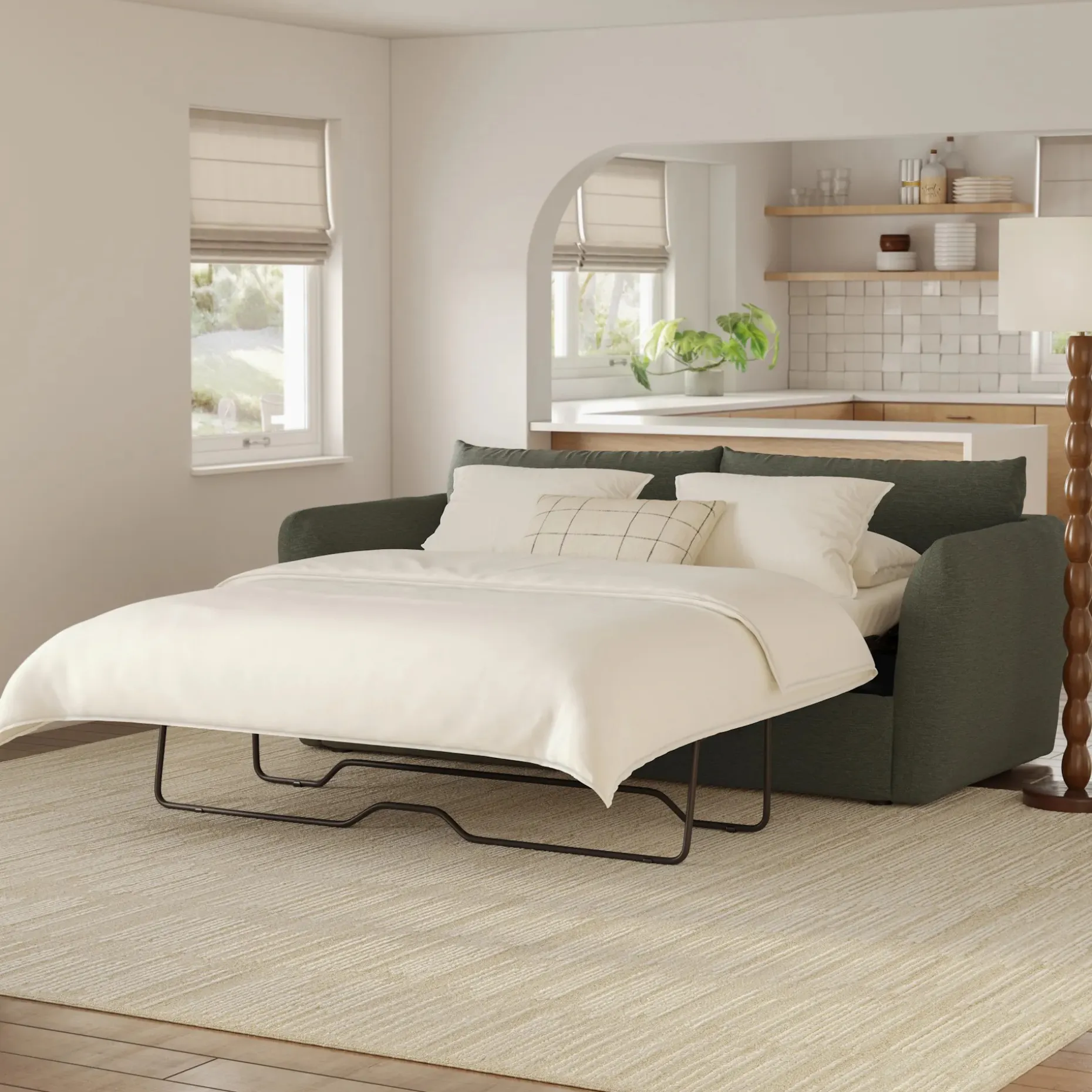 Leigh 86" Sofa Bed - Silver Moss