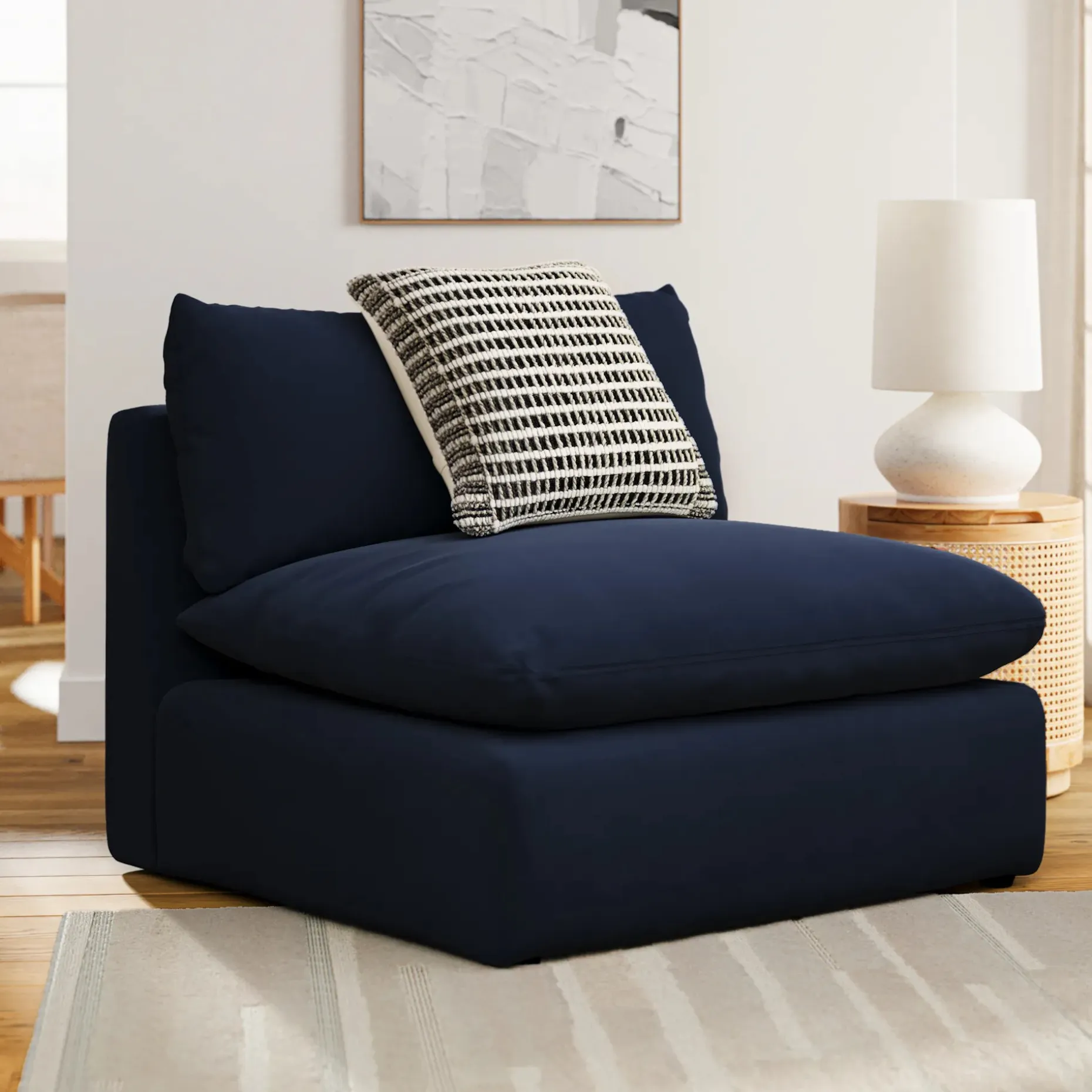 Leigh 39.5" Velvet Armless Chair Module - Hale Ink