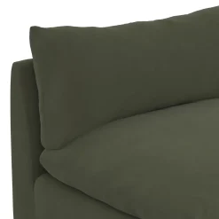 Leigh 118" Velvet Armless Modular Sofa - Hale Fir Green