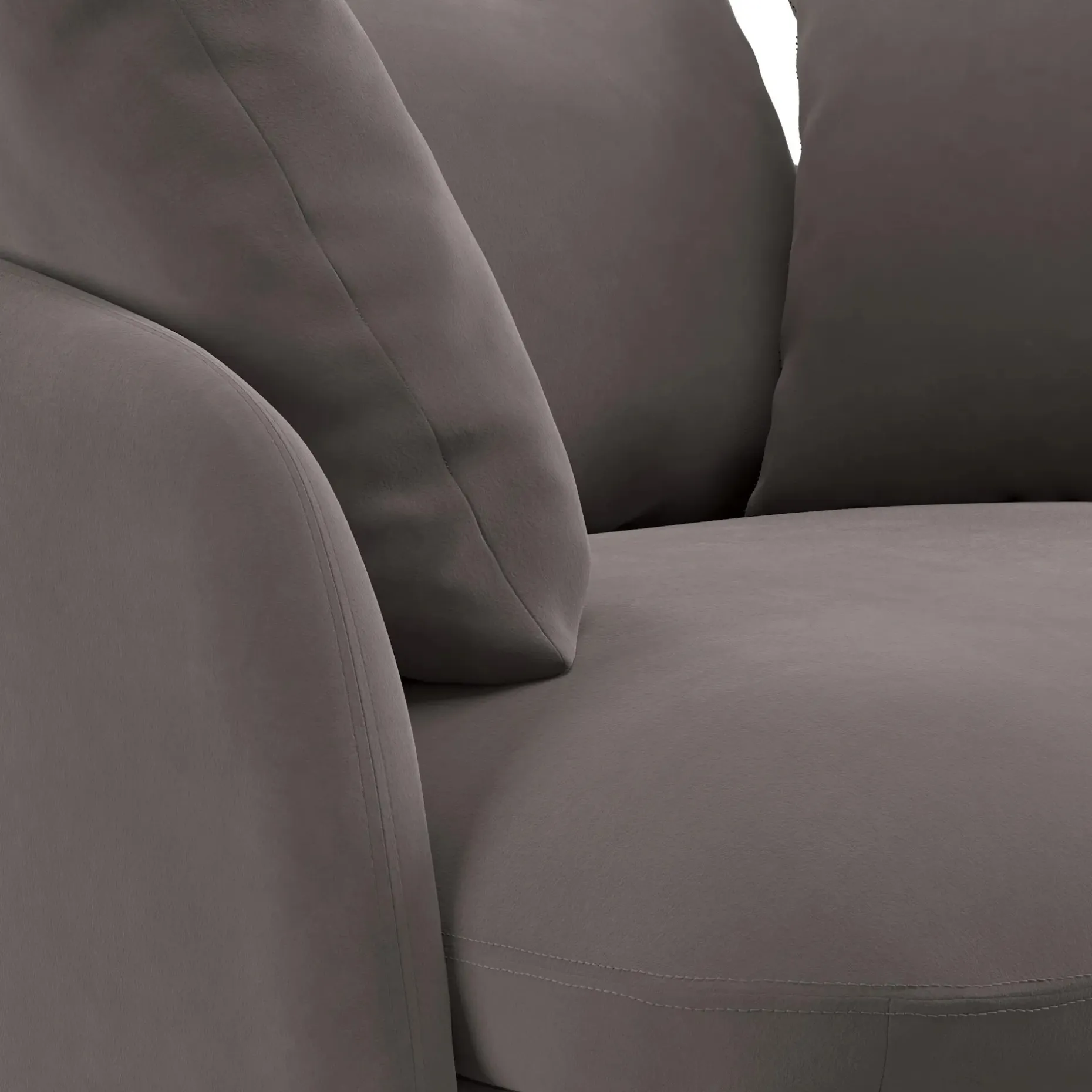 Leigh 47" Velvet Grand Swivel Lounge Chair - Hale Warm Gray