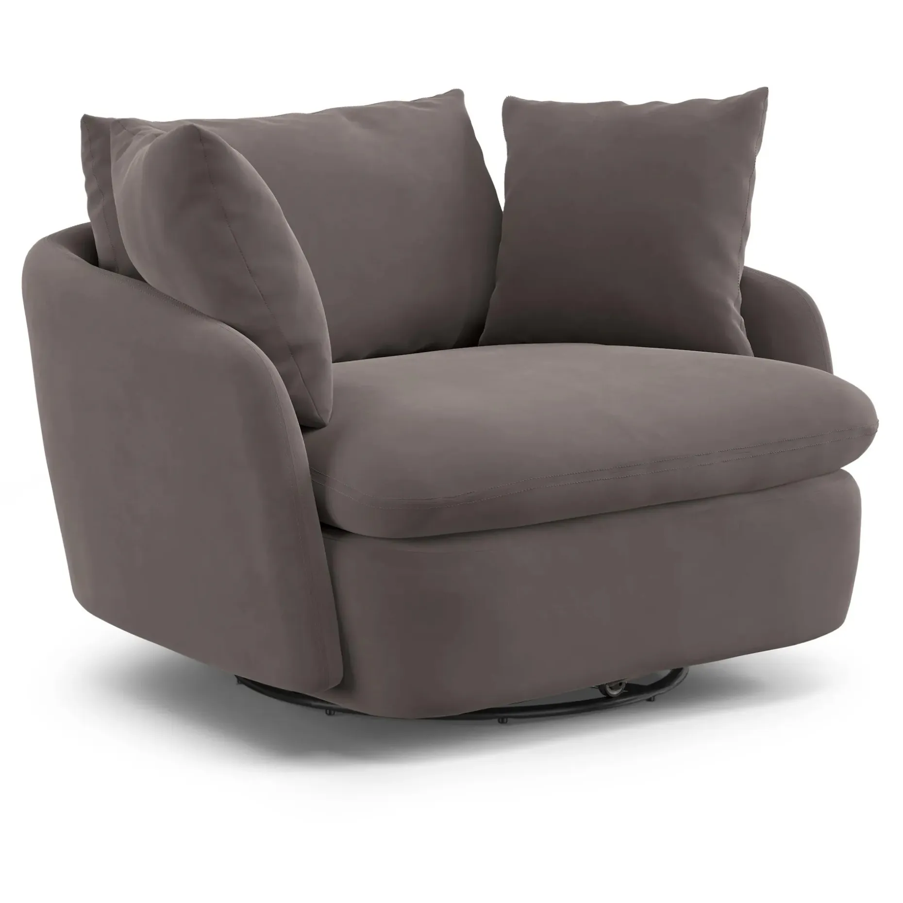 Leigh 47" Velvet Grand Swivel Lounge Chair - Hale Warm Gray