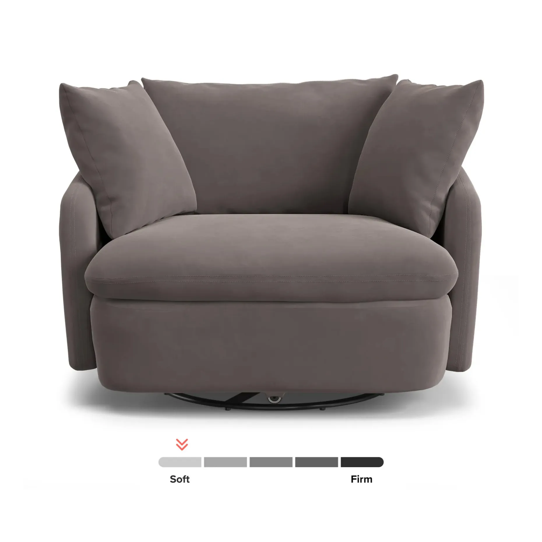 Leigh 47" Velvet Grand Swivel Lounge Chair - Hale Warm Gray