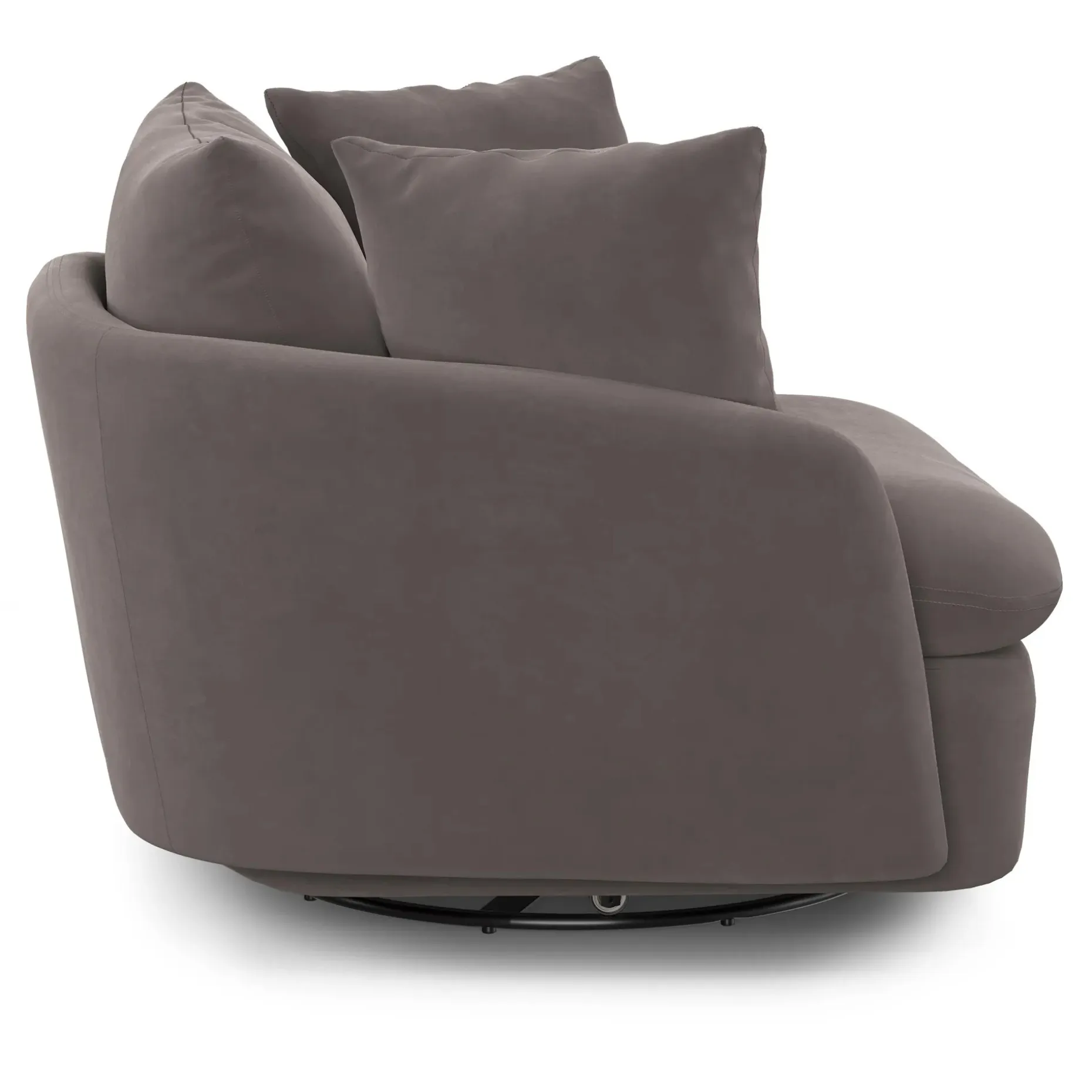 Leigh 47" Velvet Grand Swivel Lounge Chair - Hale Warm Gray