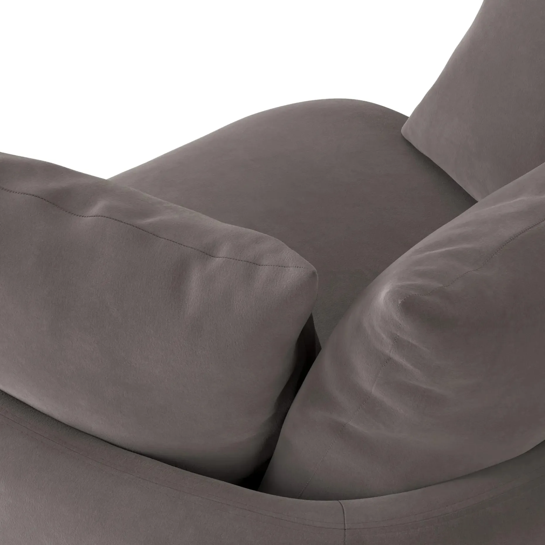 Leigh 47" Velvet Grand Swivel Lounge Chair - Hale Warm Gray