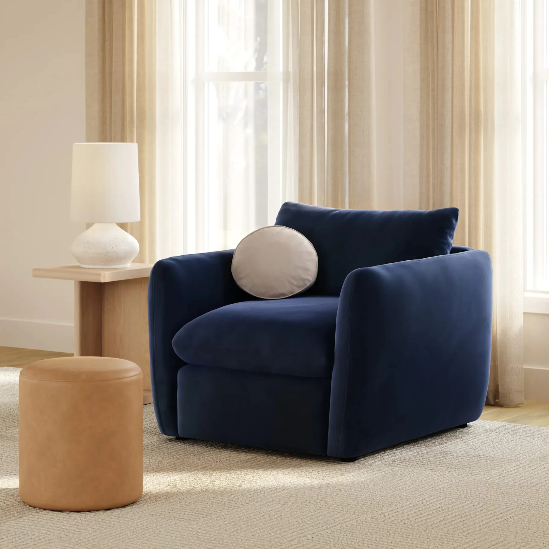 Leigh 42" Velvet Lounge Chair - Hale Ink