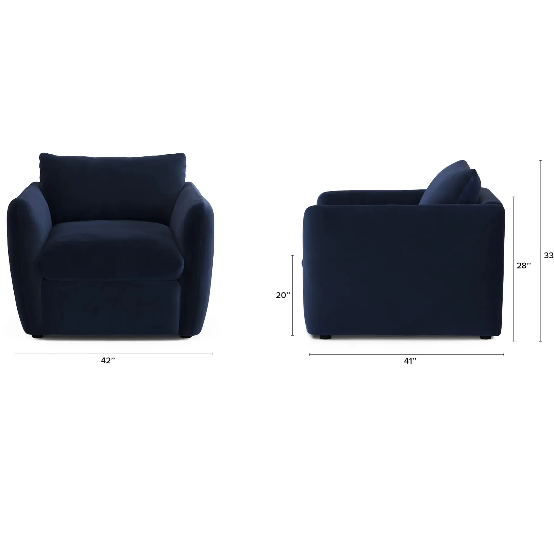 Leigh 42" Velvet Lounge Chair - Hale Ink