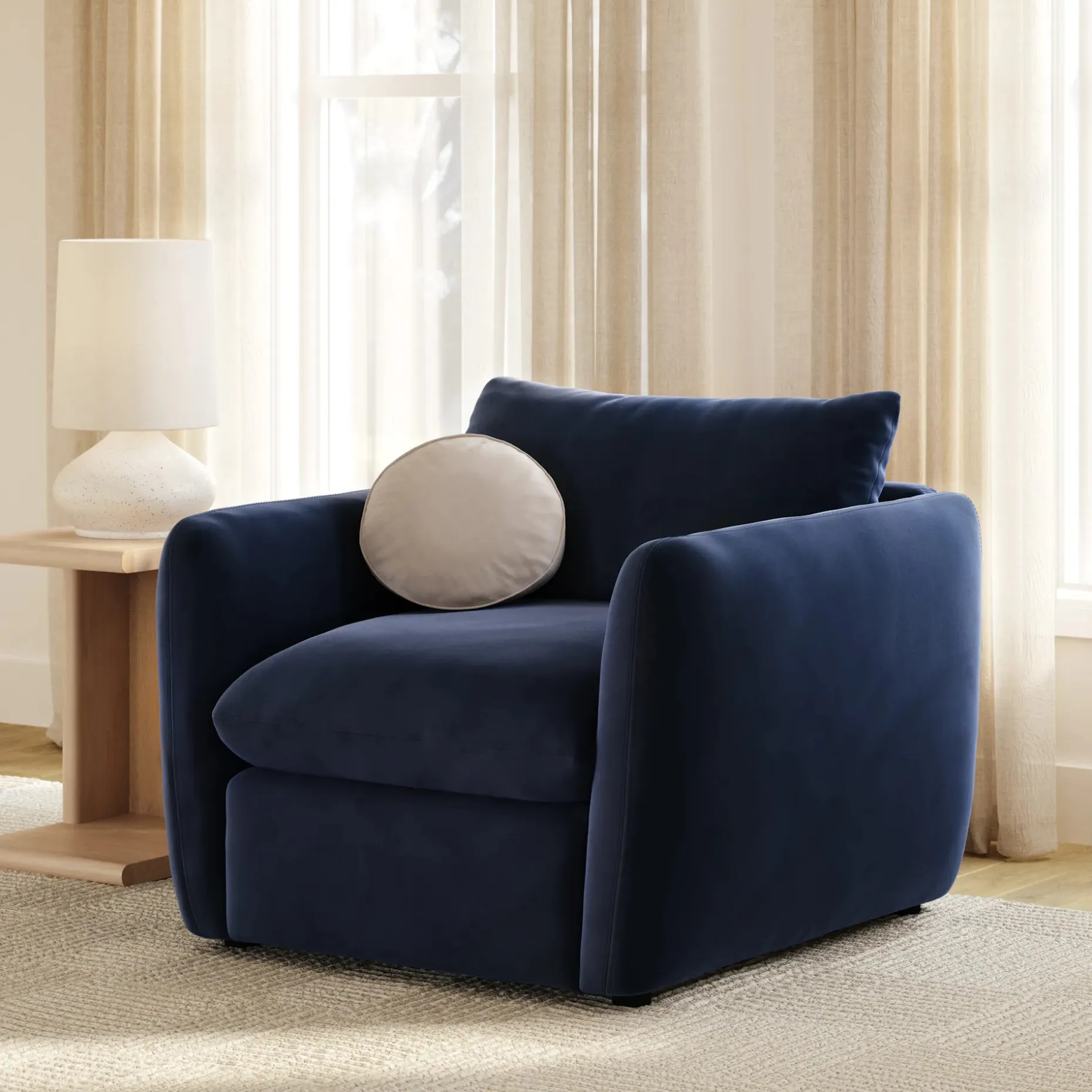 Leigh 42" Velvet Lounge Chair - Hale Ink