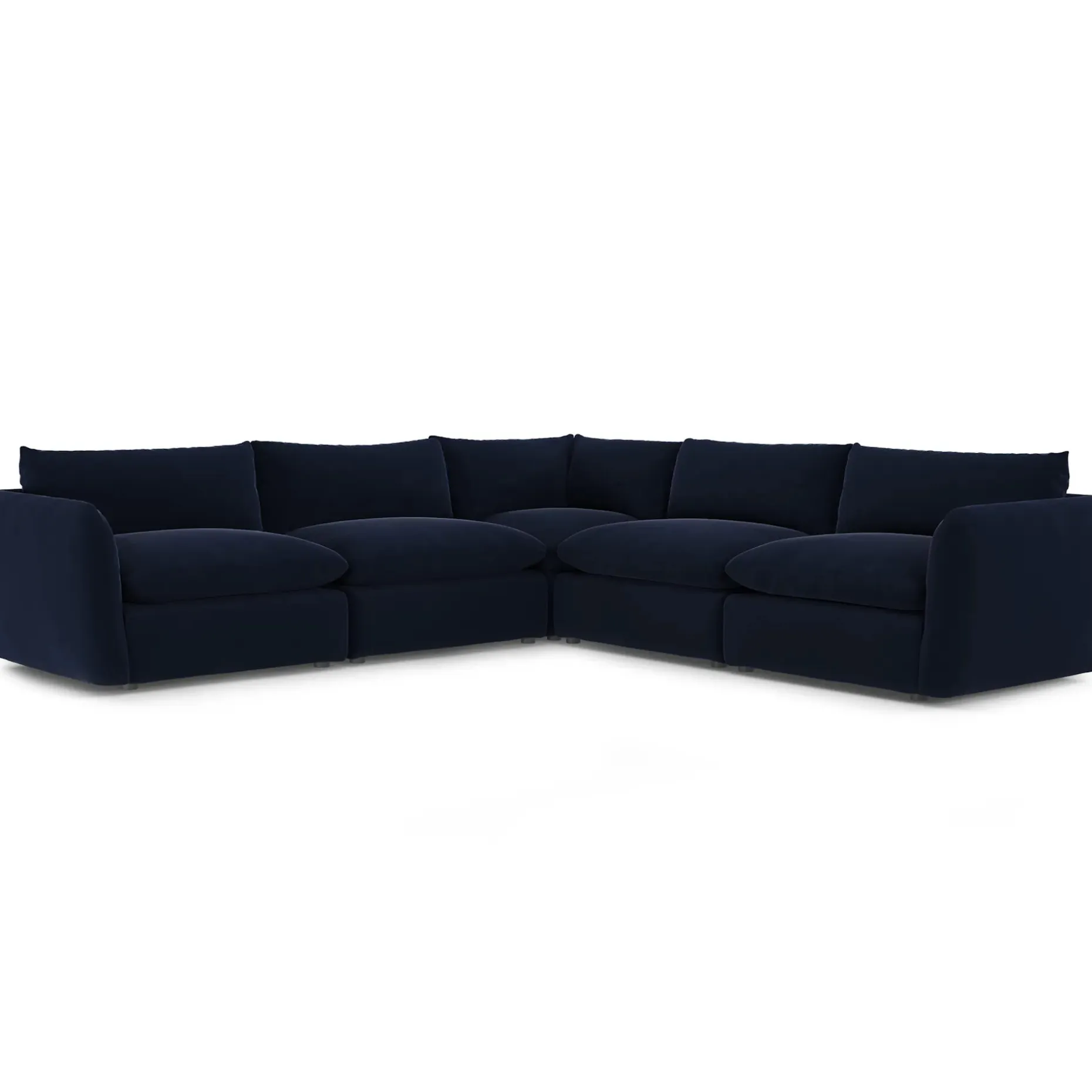 Leigh 126" Velvet Modular Corner Sectional - Hale Ink