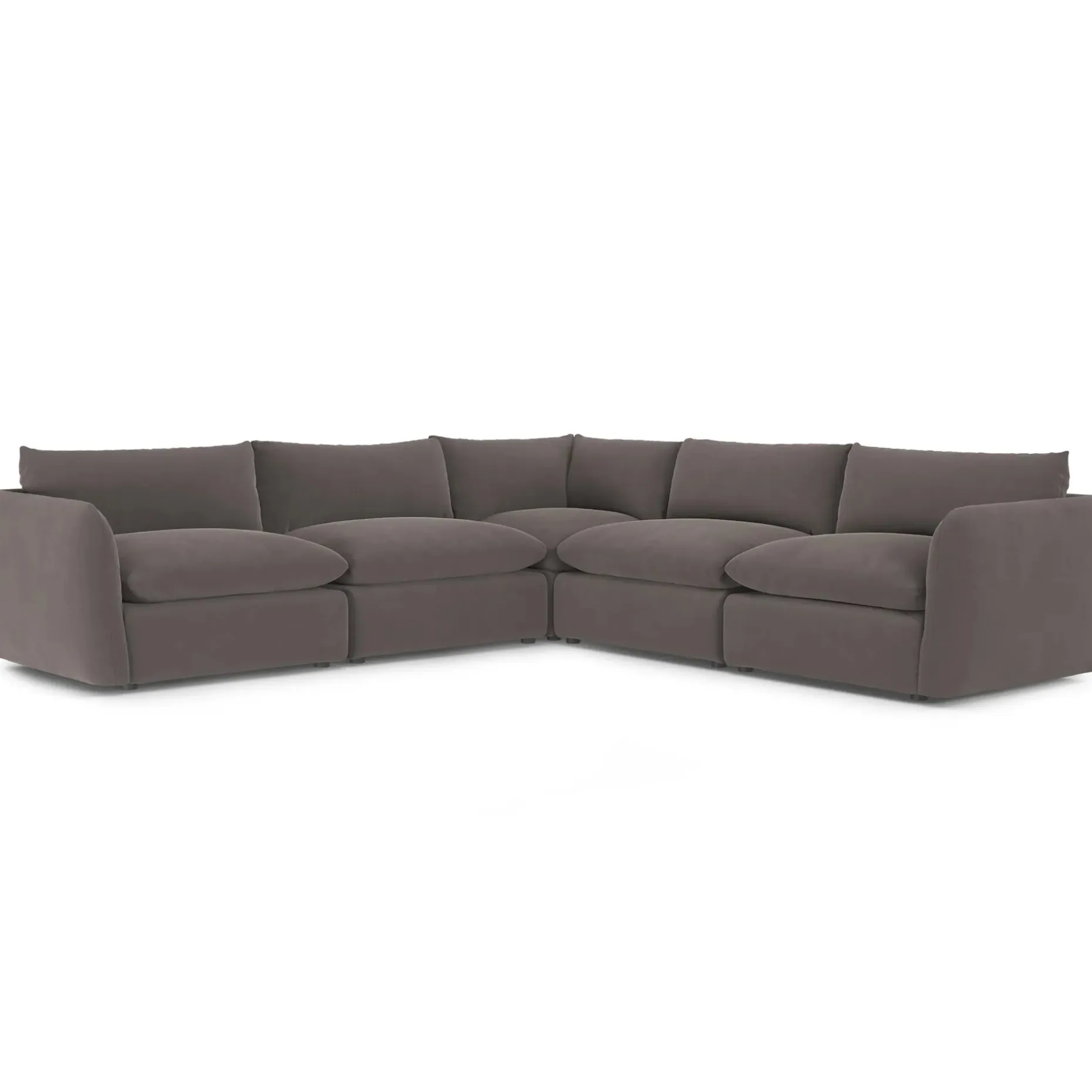 Leigh 126" Velvet Modular Corner Sectional - Hale Warm Gray