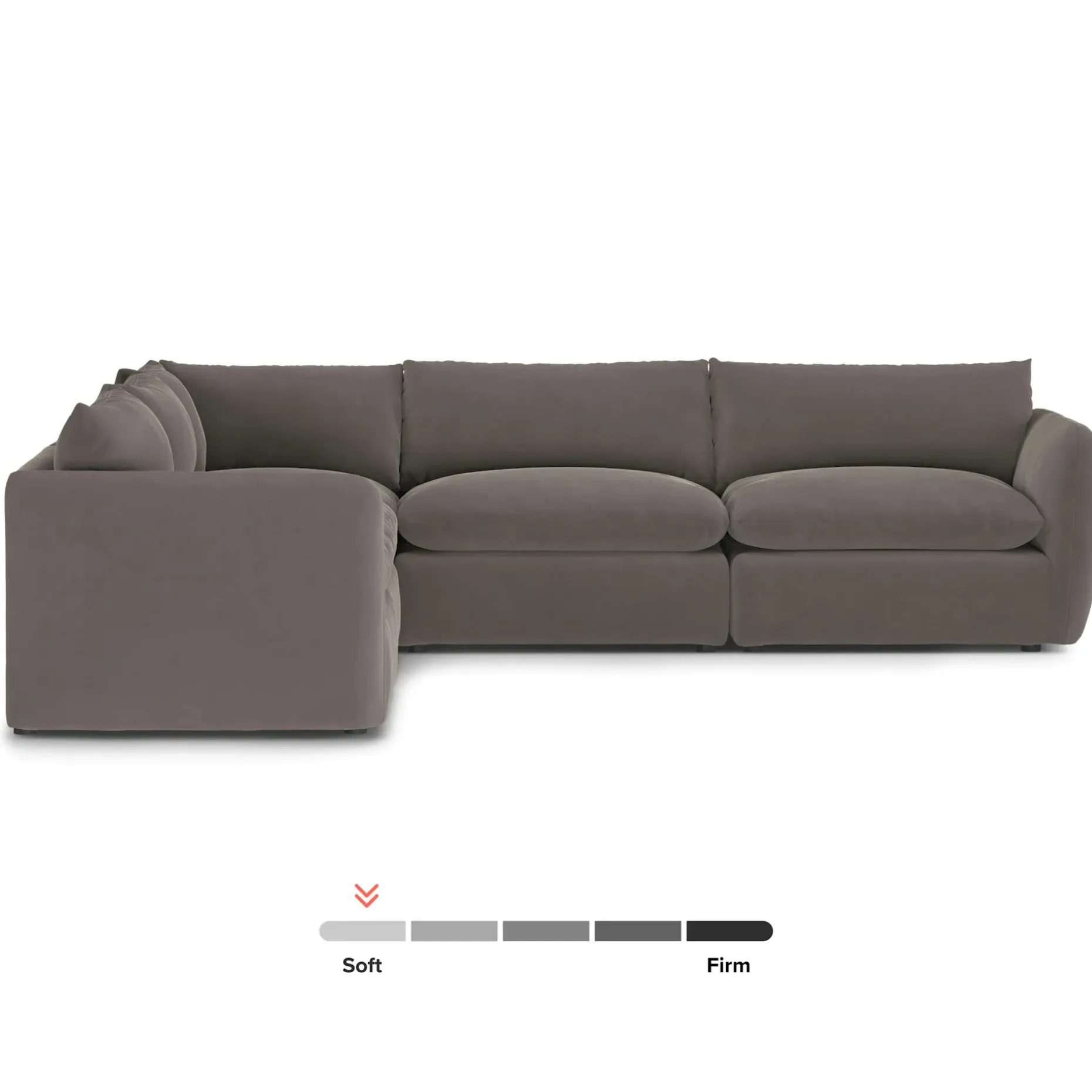 Leigh 126" Velvet Modular Corner Sectional - Hale Warm Gray