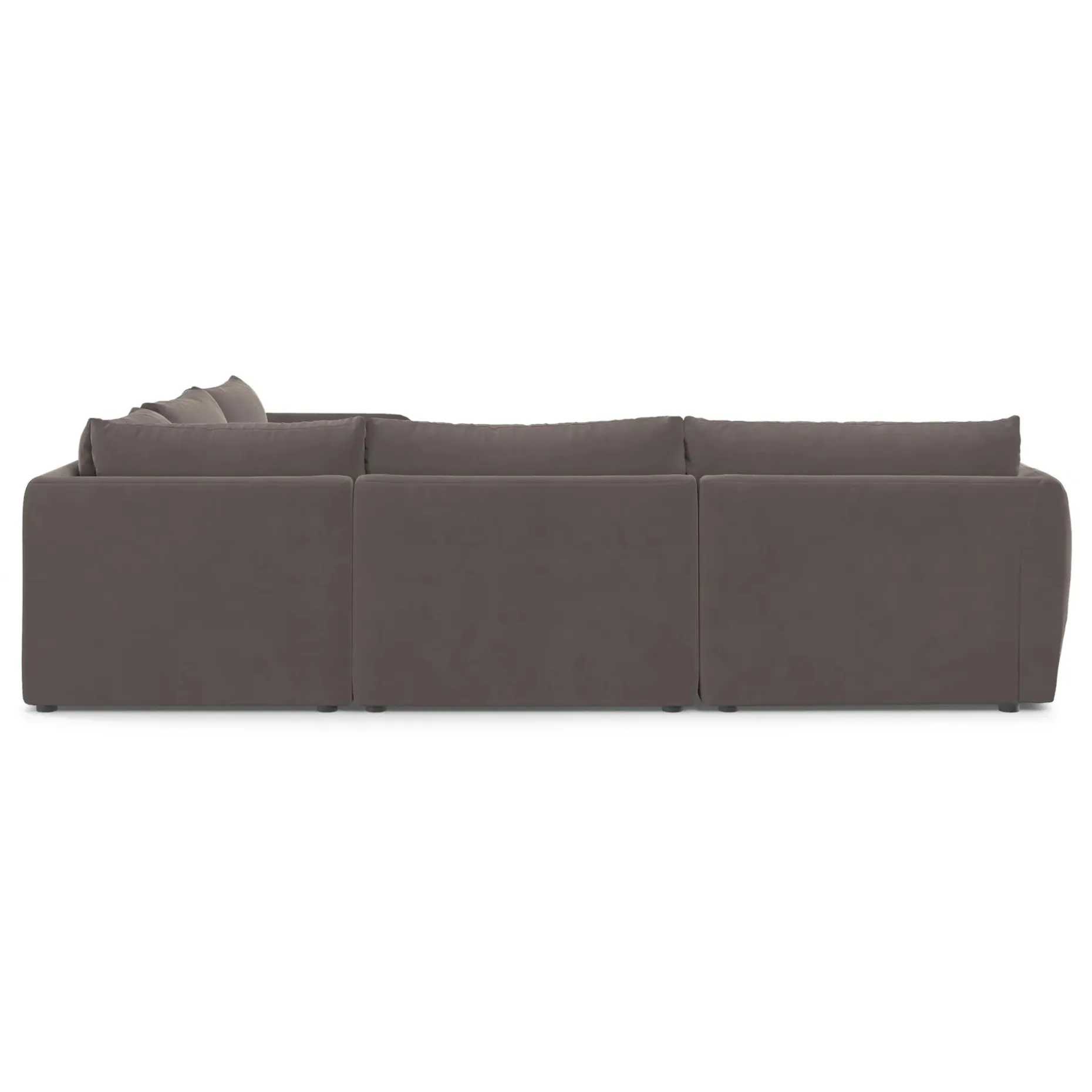 Leigh 126" Velvet Modular Corner Sectional - Hale Warm Gray