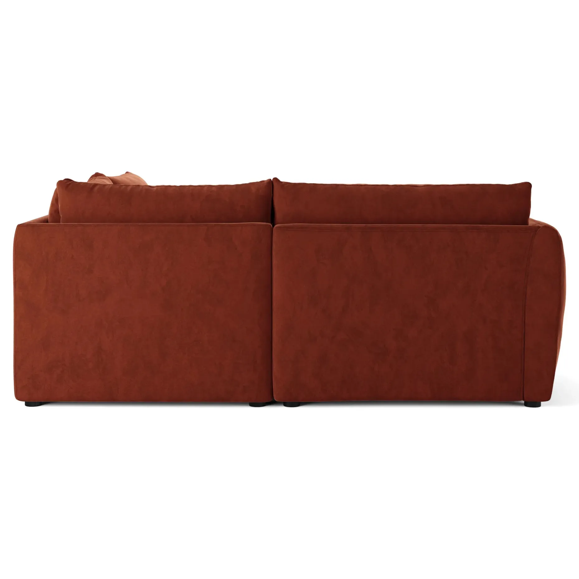 Leigh 87" Velvet Modular Corner Sectional - Hale Rust