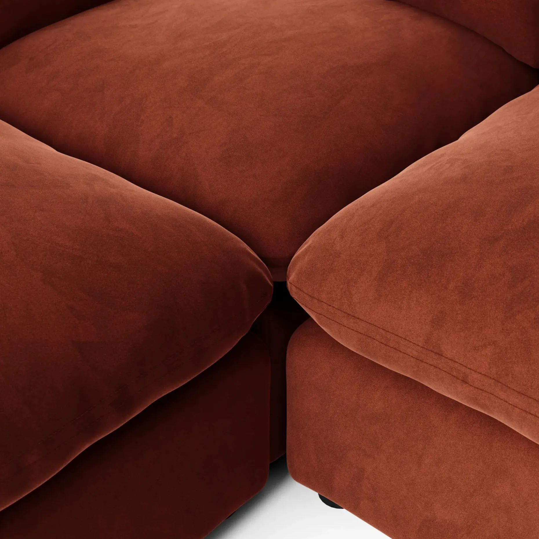 Leigh 87" Velvet Modular Corner Sectional - Hale Rust
