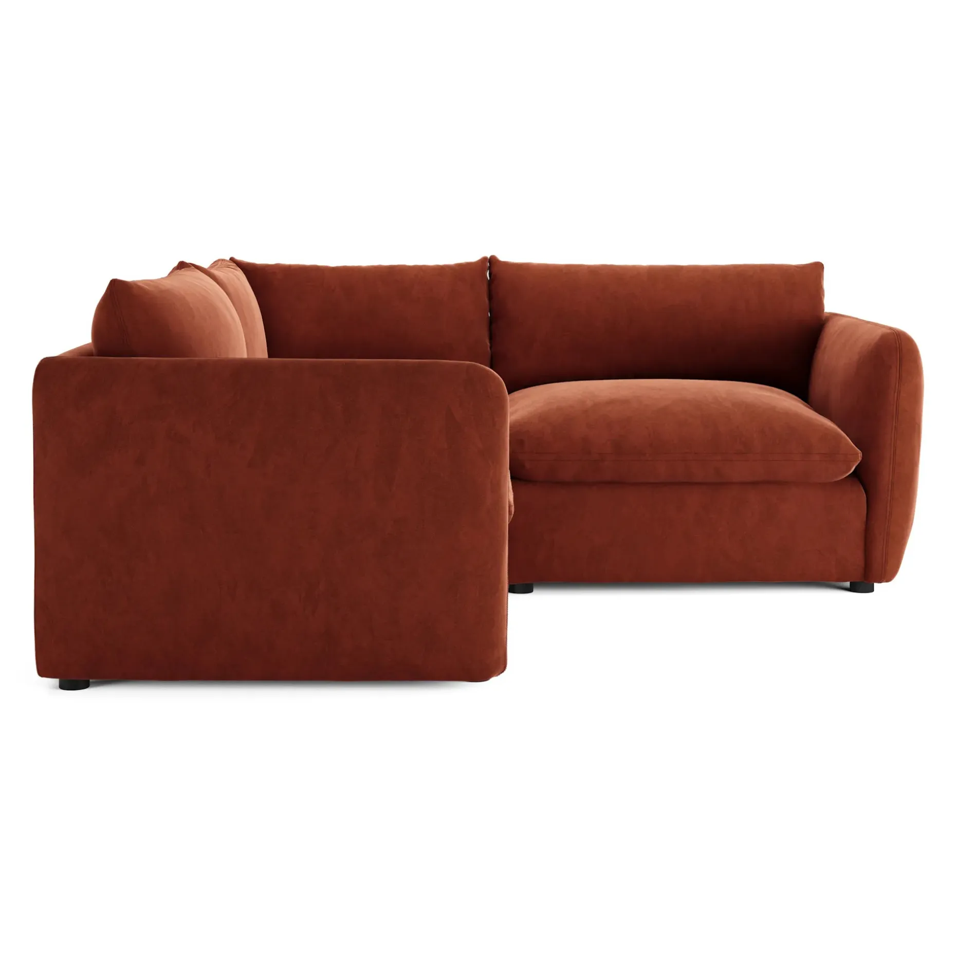 Leigh 87" Velvet Modular Corner Sectional - Hale Rust